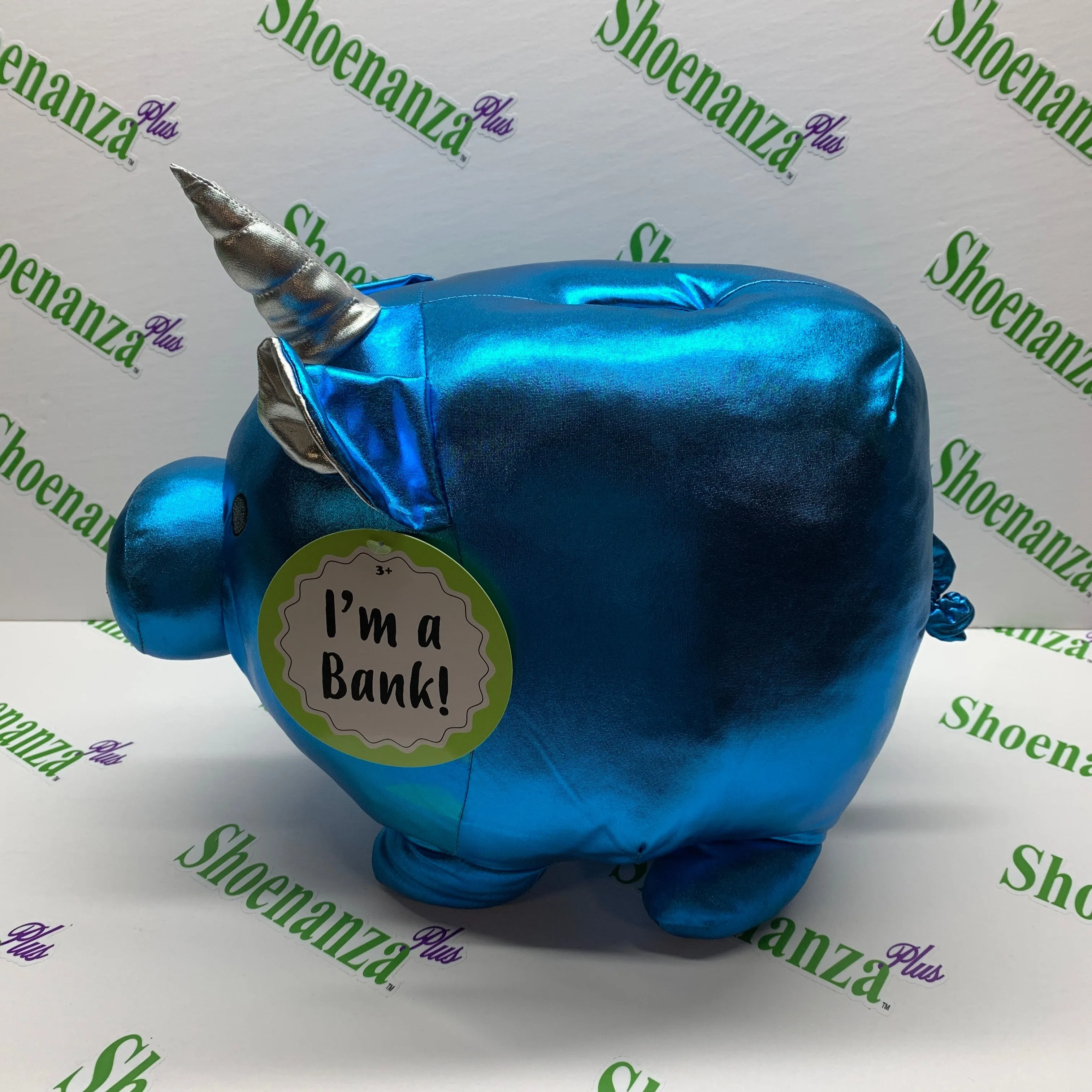 Product image for M.Z. Berger & Co Inc Coin Money Piggy Bank Unicorn Twist Stopper Metallic Blue