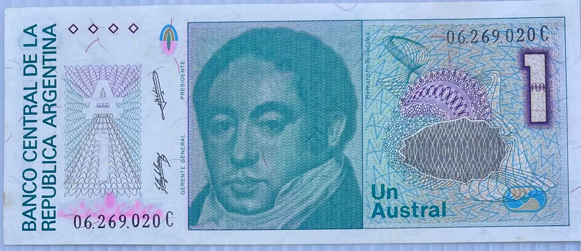 Product image for Argentina 1986-89 1 Austral P-323 UNC Banknote