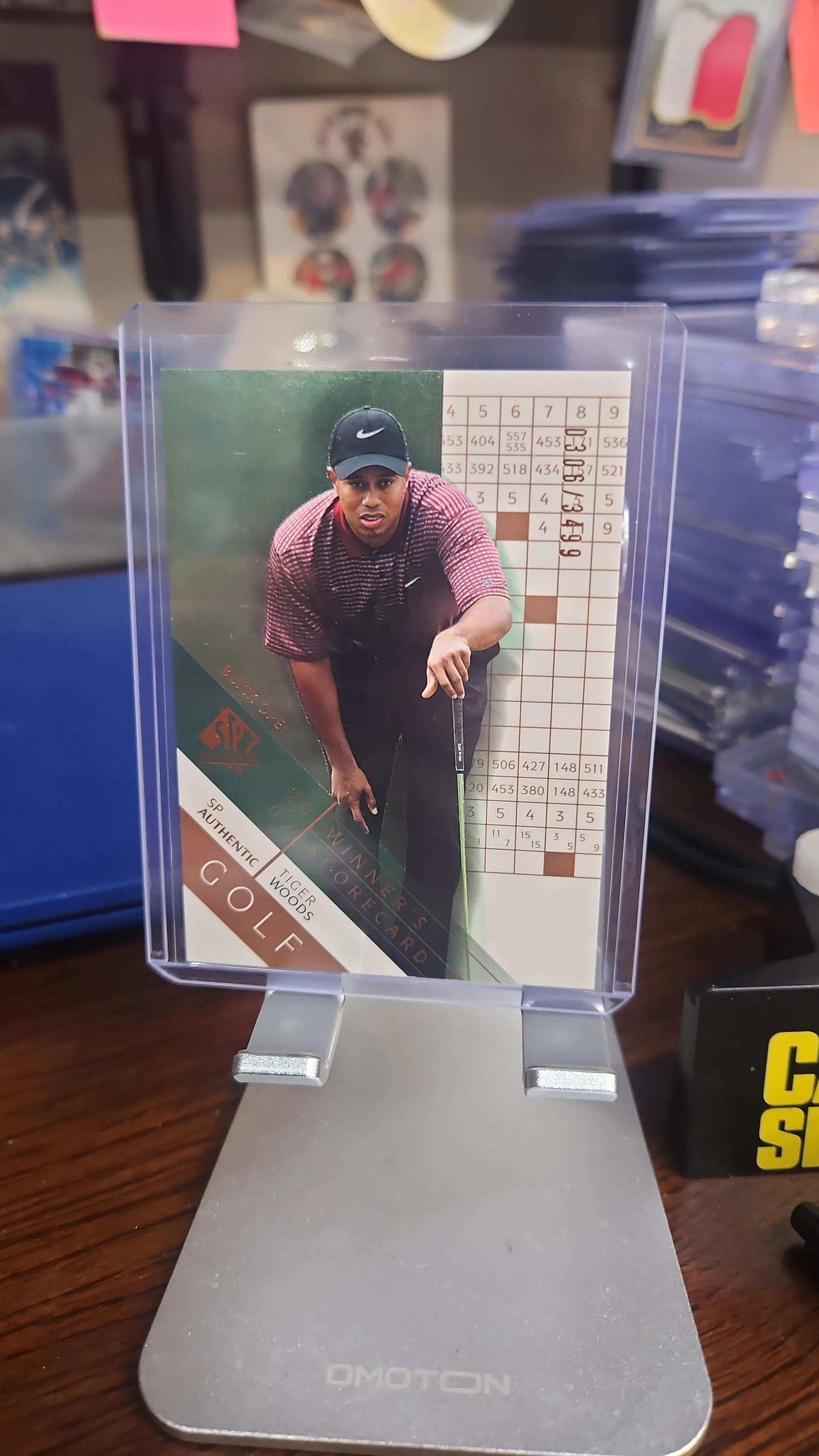 Product image for Tiger Woods #d 306/3499....2003 Upper Deck SP Authentic Winners Scorecard...Golf