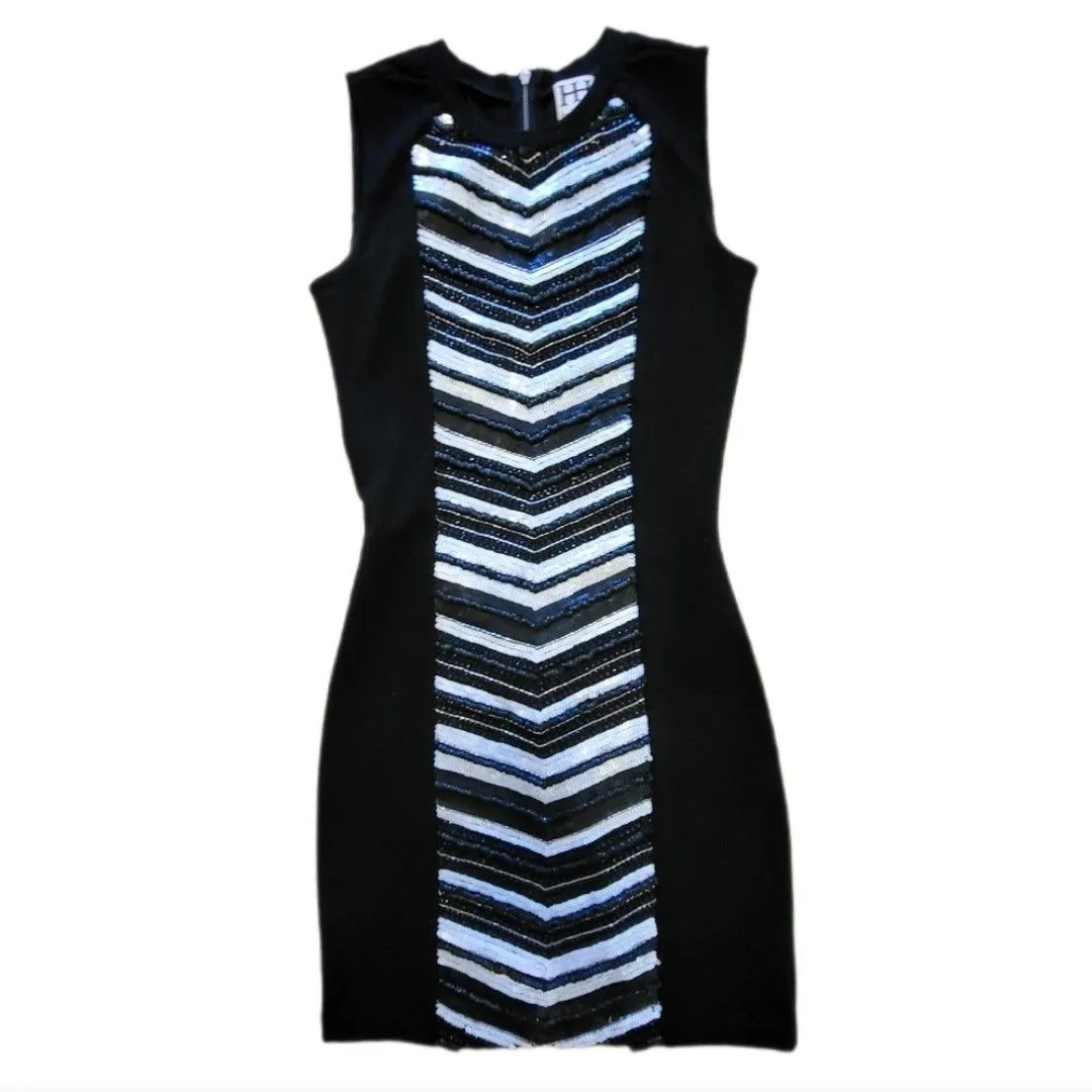 Product image for Haute Hippie Black and White Sequin Dress 

bodycon mini

Brand: Haute Hippie
Size: XS 
color: Black