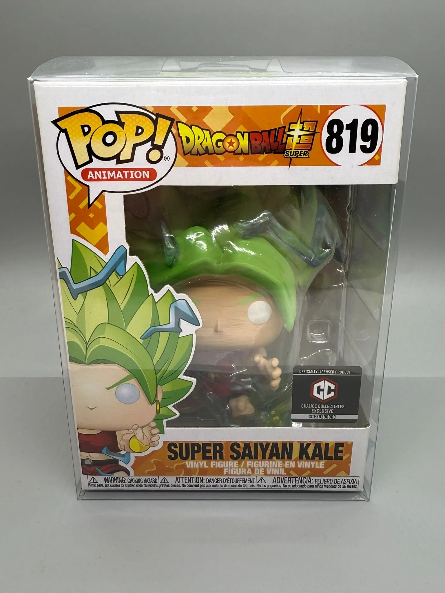 Product image for Funko Pop! Super Saiyan Kale #819 Dragon Ball Super Chalice Collectibles Exclusive w/ Protector.