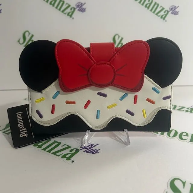 Product image for Loungefly Bifold Wallet Disney Minnie Mouse Sweets Collection Cupcake Polka Dot