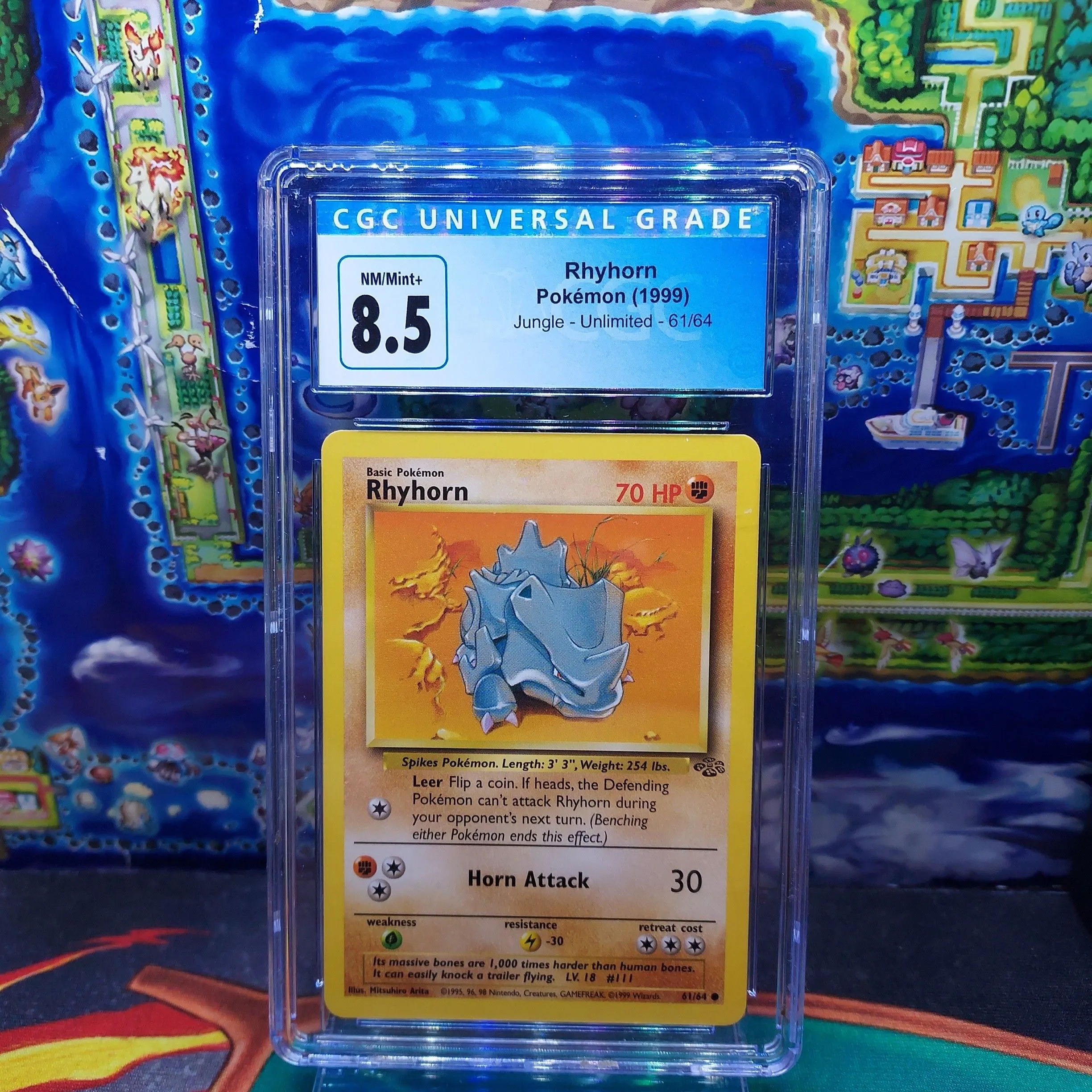 1999 POKEMON CARD RHYHORN COMMON 61 JUNGLE #61 GRADED CGC 8.5 NM/ MINT  VINTAGE 61/64 WOTC #61  Whatnot: Shop, Sell, Connect