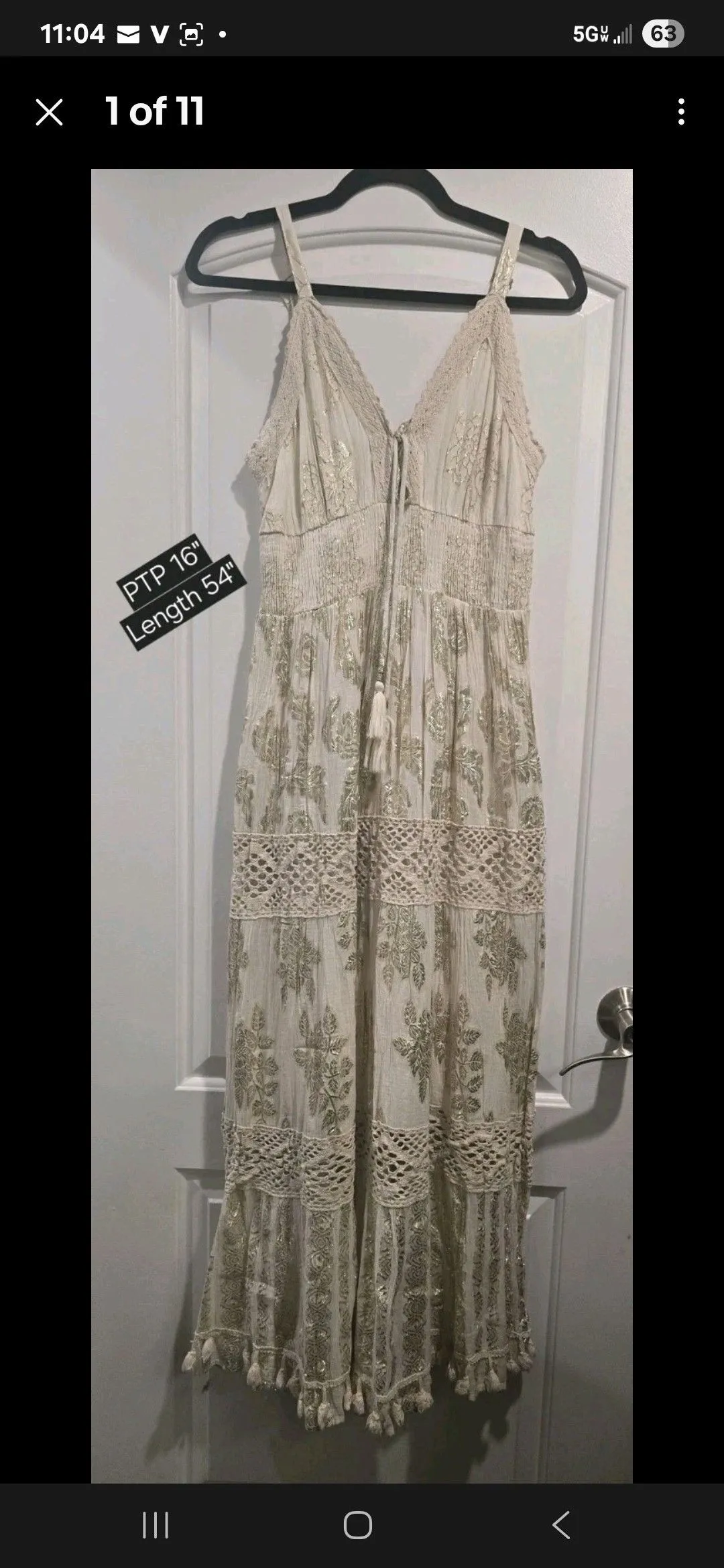 L - Me 2 Magic Ivory Gold Maxi Dress