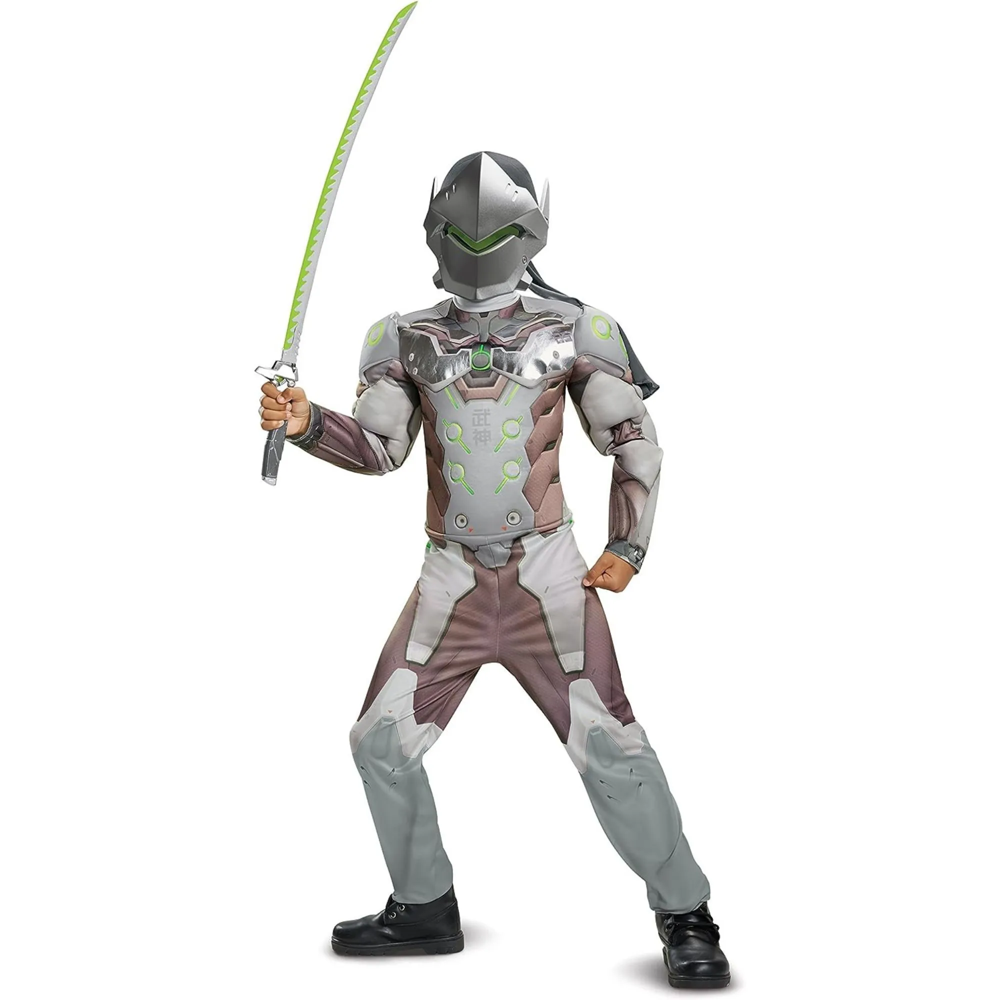 Product image for Disguise Genji Classic Muscle Child Costume, Gray, X-Large/(14-16)