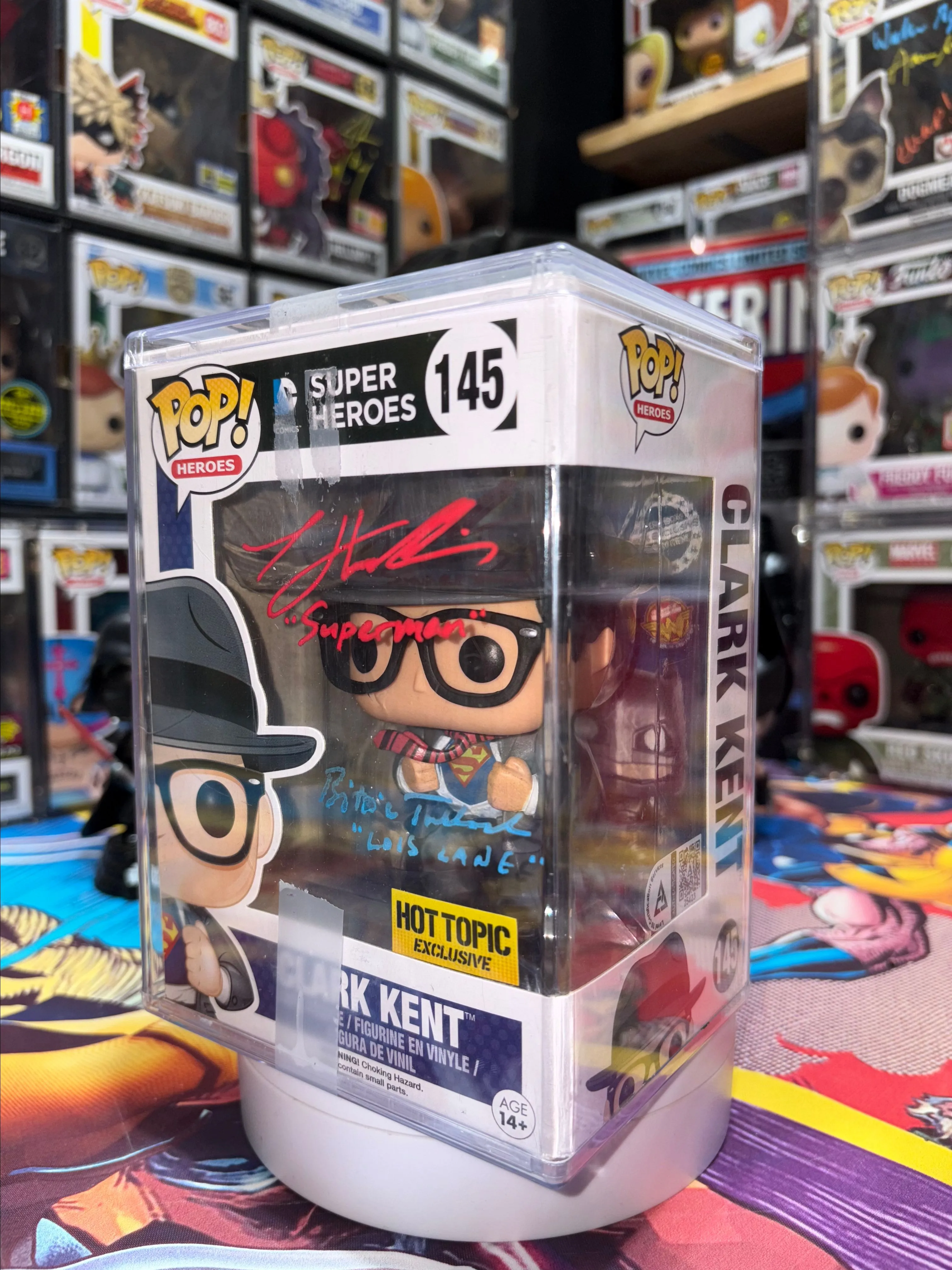 Product image for Clark Kent 145 double signed Funko Pop