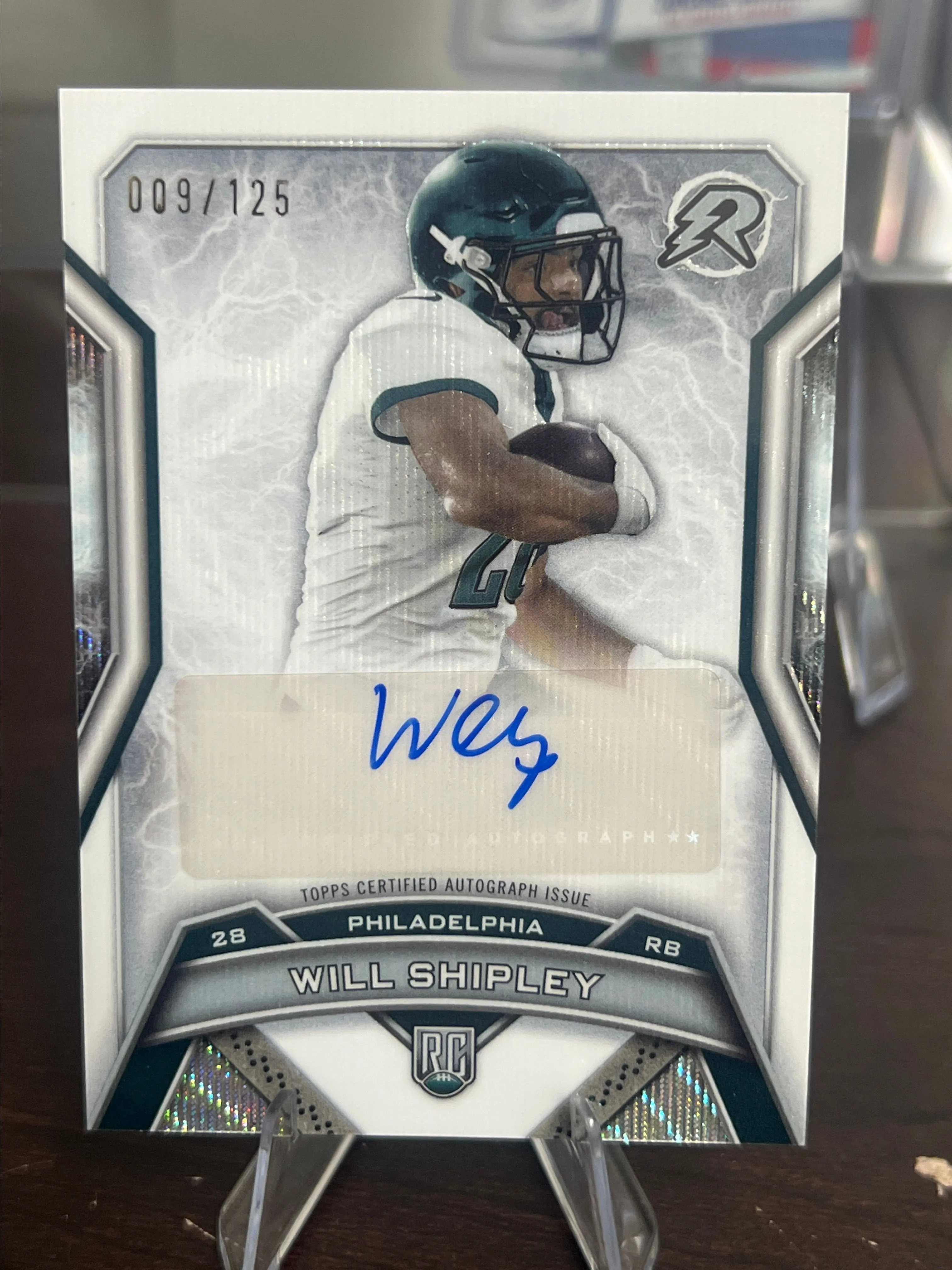 Product image for 2025 Topps Resurgance Will Shipley Rookie Auto /125 #RRS-WS Eagles 