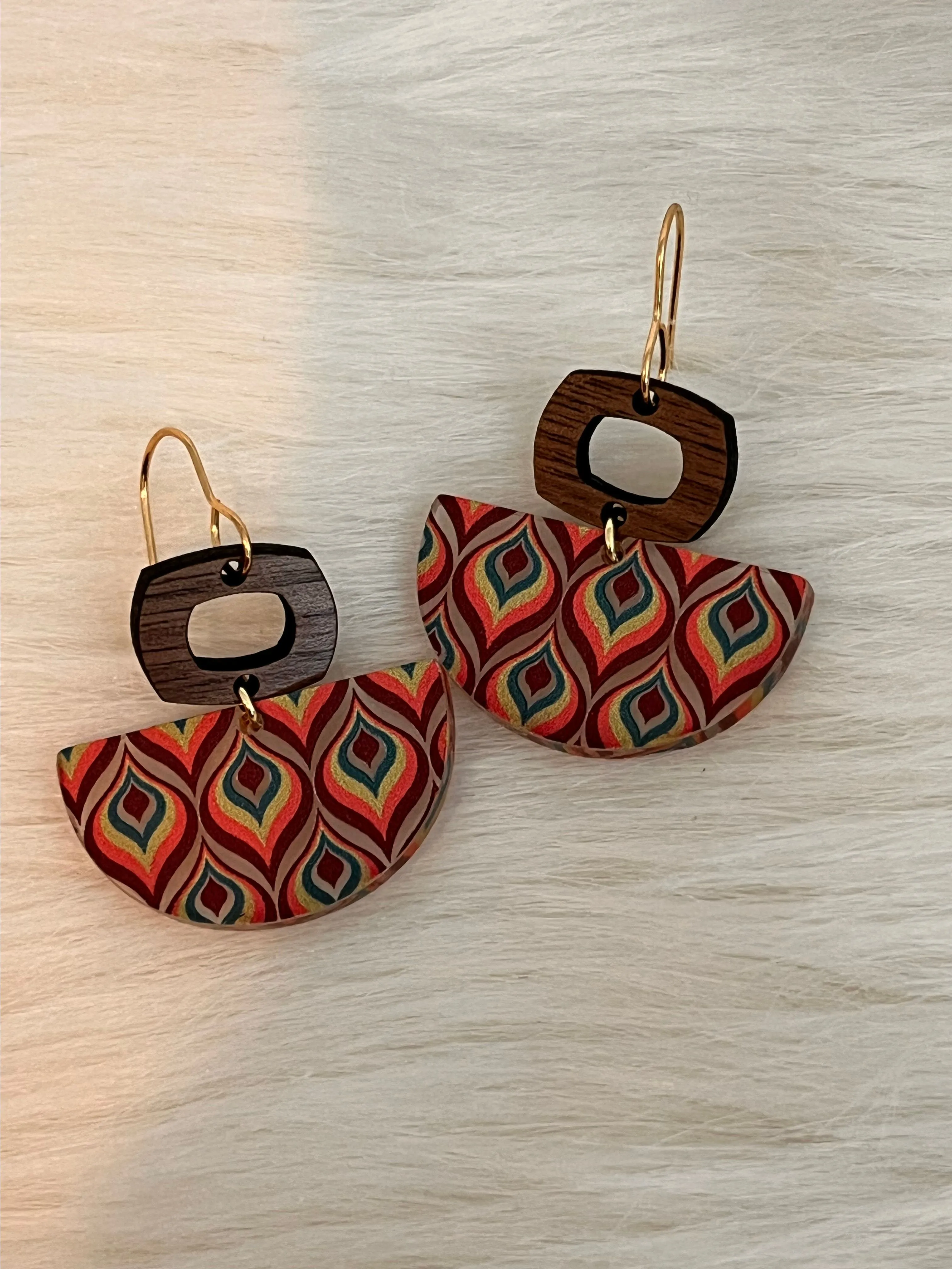 Product image for Geometric boho print earrings