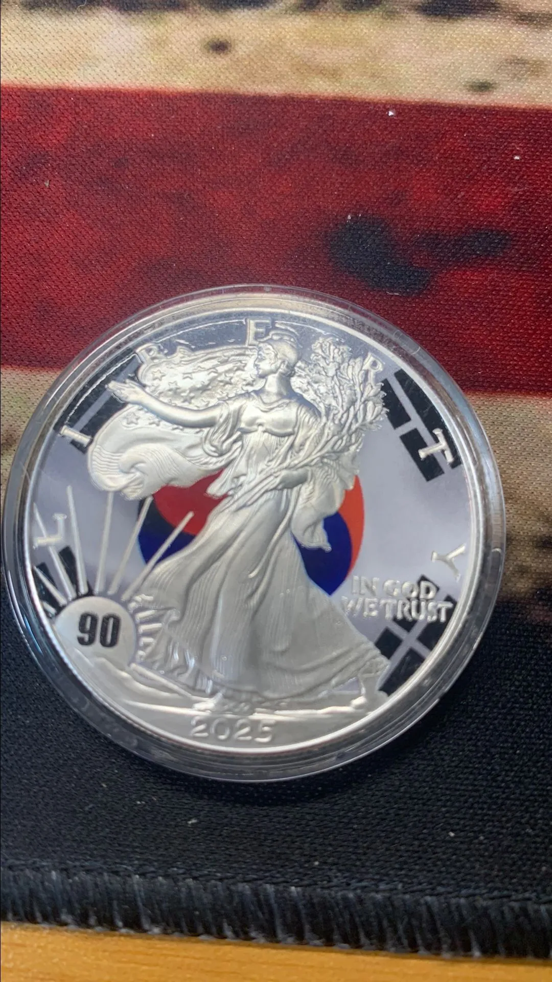 Product image for ASE Flags of the world South Korea 1 ounce .999 silver