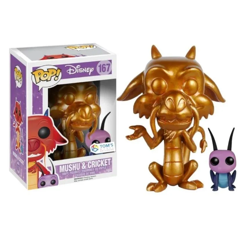 Product image for Funko Pop! Disney: Mulan - Golden Mushu & Cricket Tom's Model Exclusive