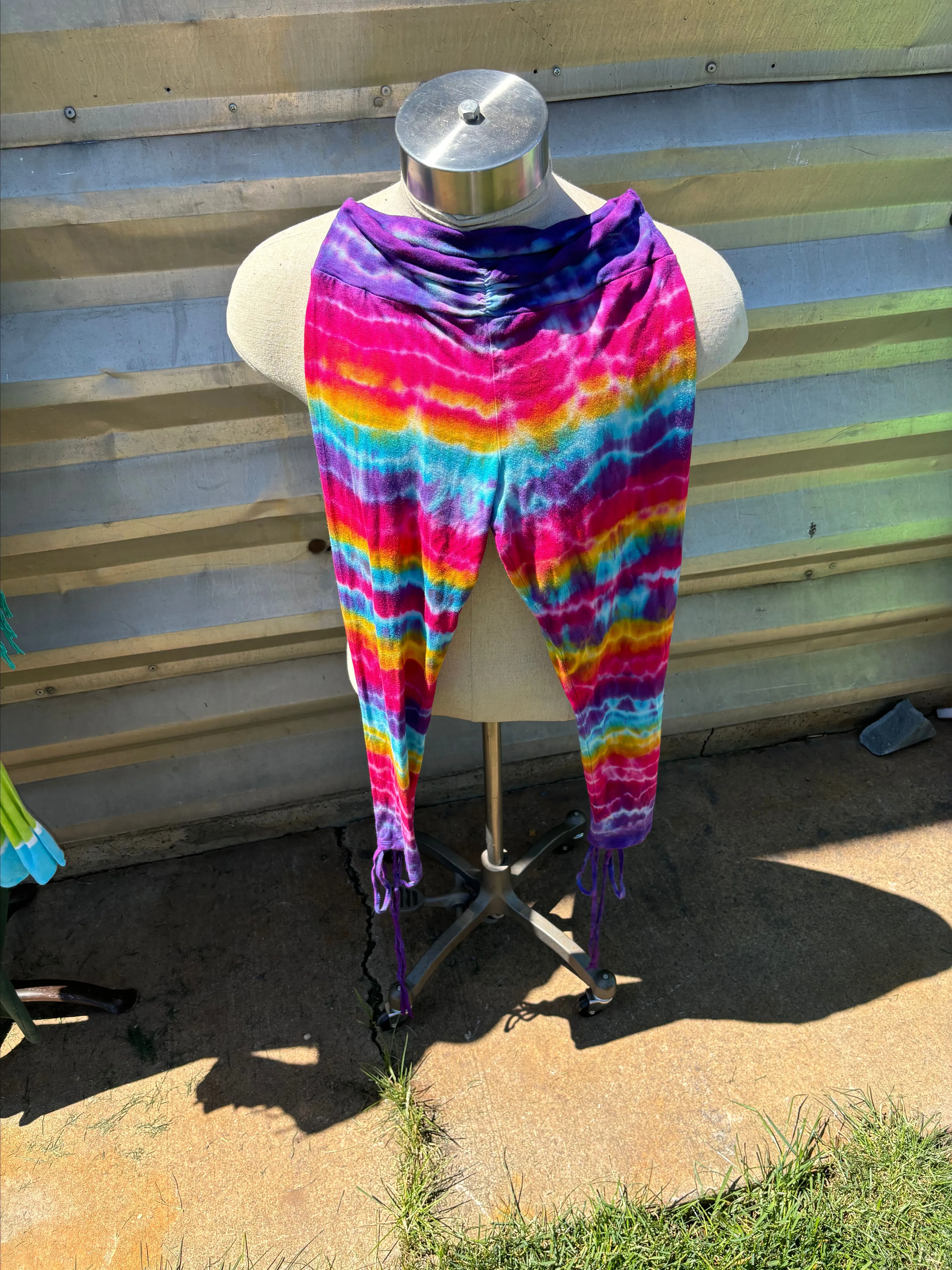 Product image for Women's leggings rainbow tye-dye ankle length