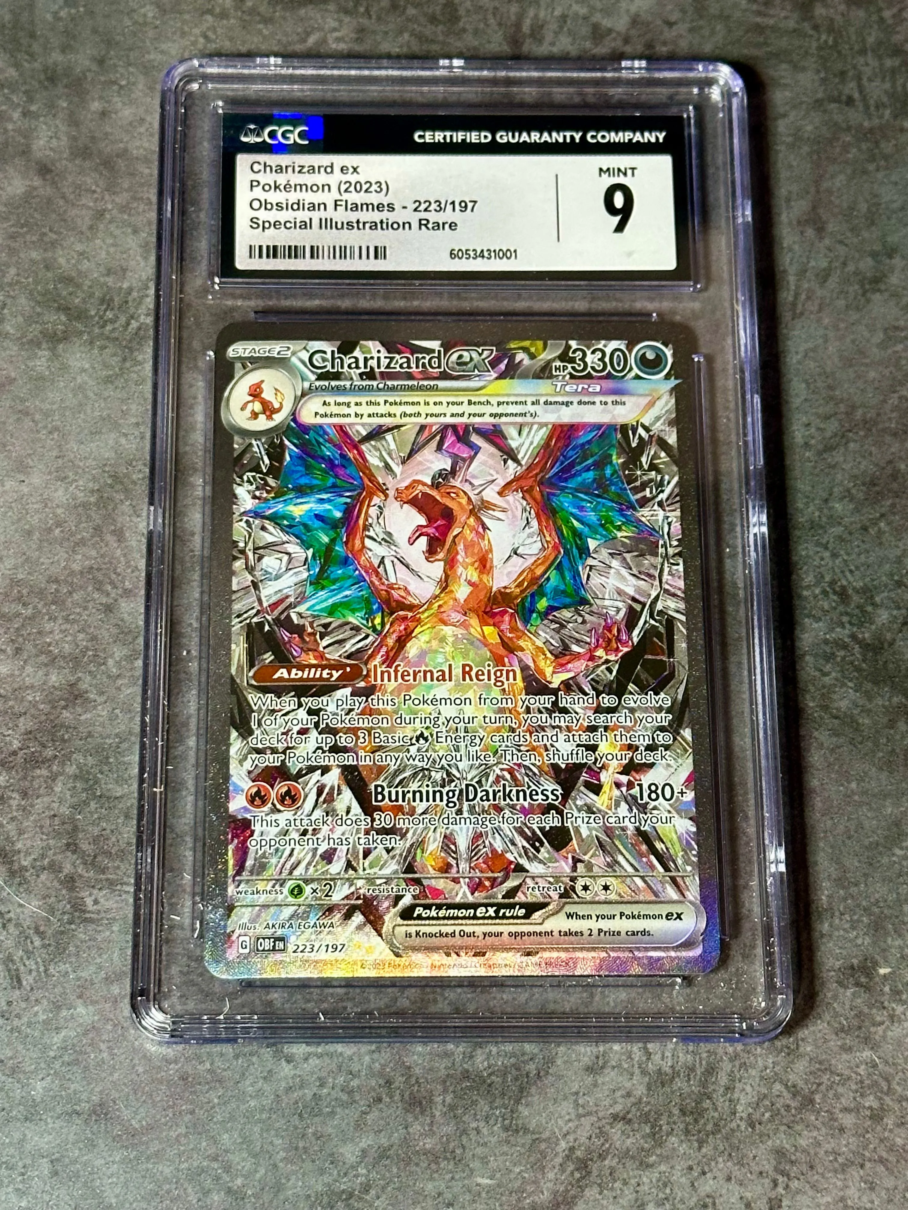 Product image for Cards - Charizard ex 223/197: Obsidian Flames Holo CGC Graded MINT 9