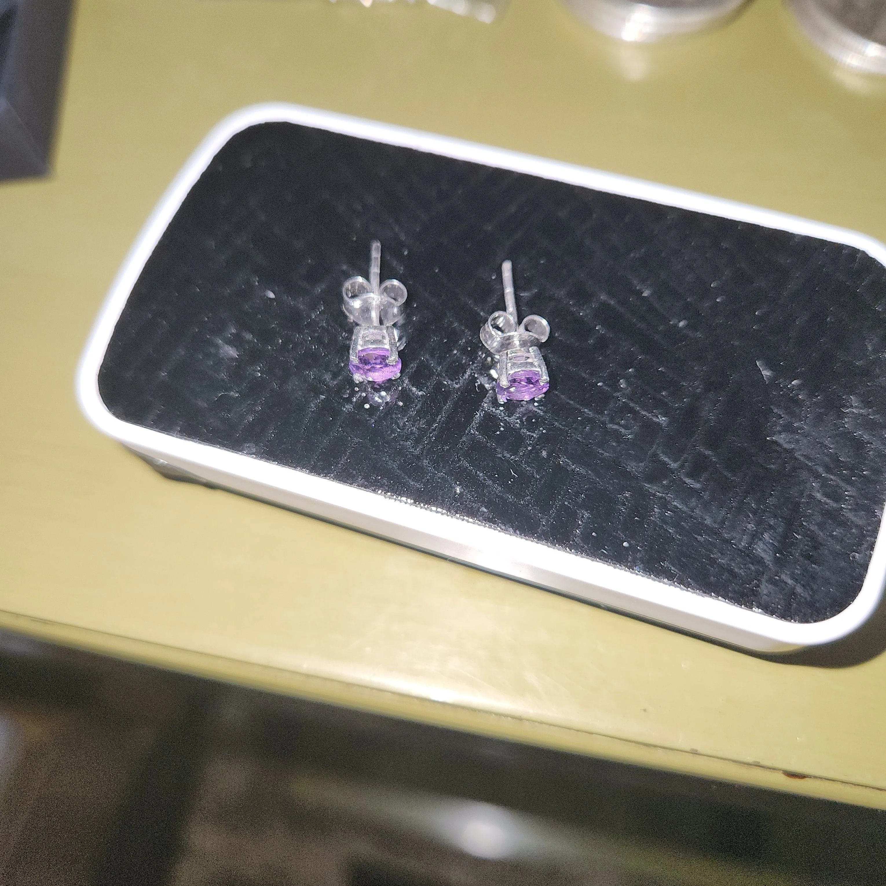 Product image for .5ct Natural amethyst stud earrings