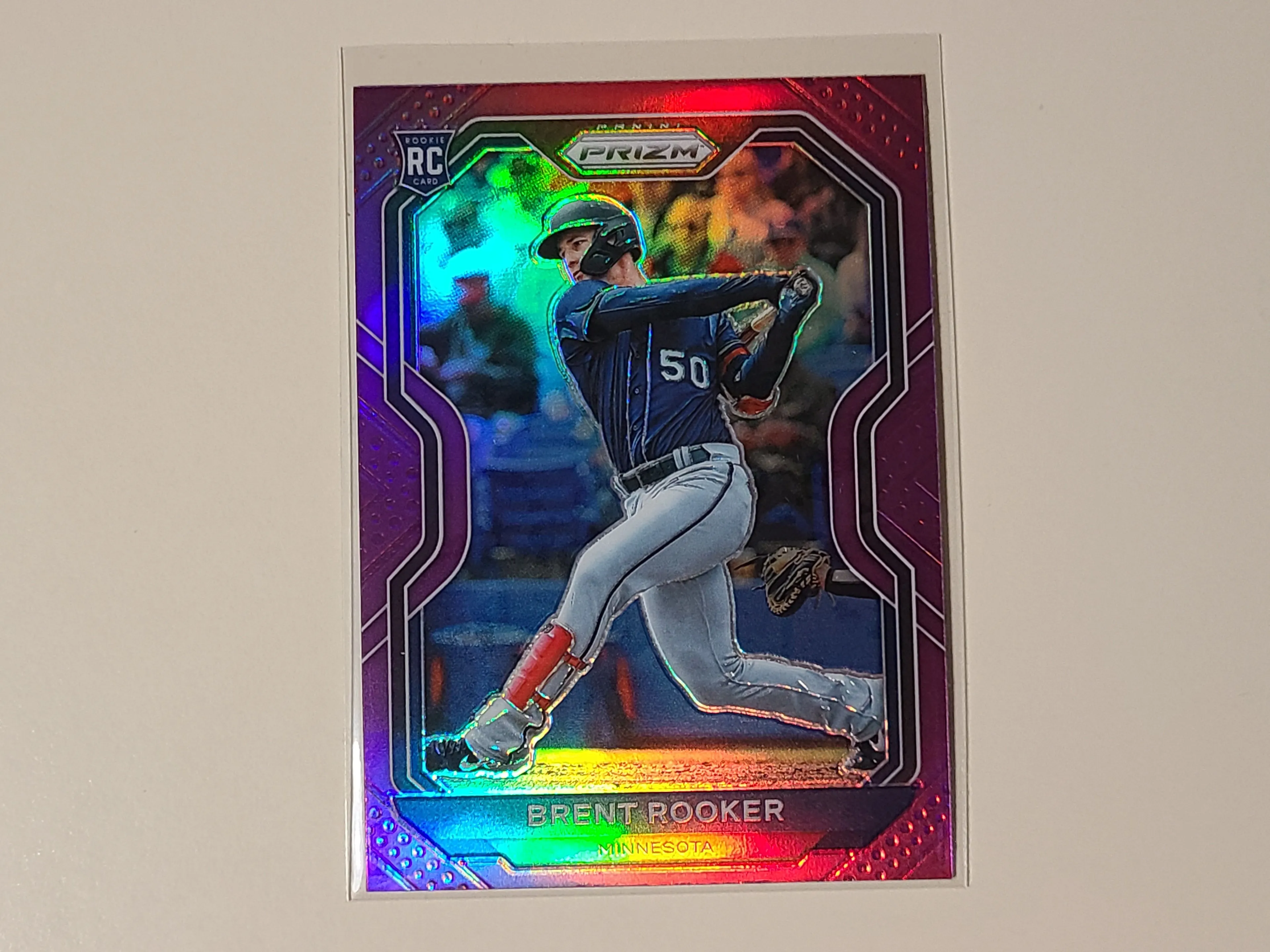 Product image for Brent Rooker 2021 Panini Prizm Purple Prizm RC Rookie
