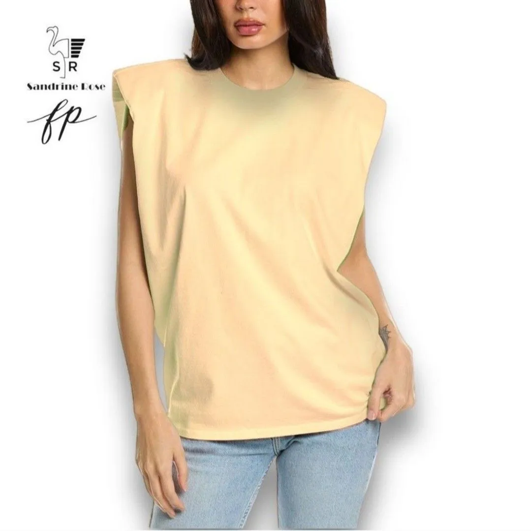 Product image for NWT/ Sandrine Rose Shoulder Pad Tank/ M