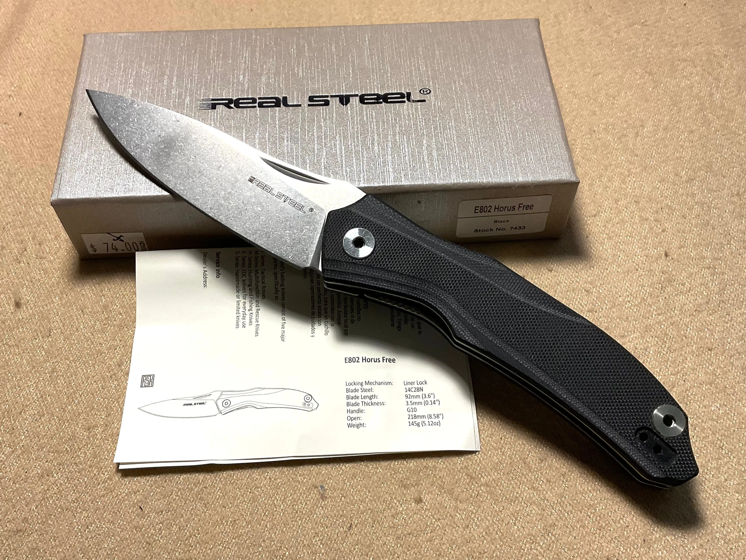 Product image for Real Steel Knives E802 Horus Free  7433