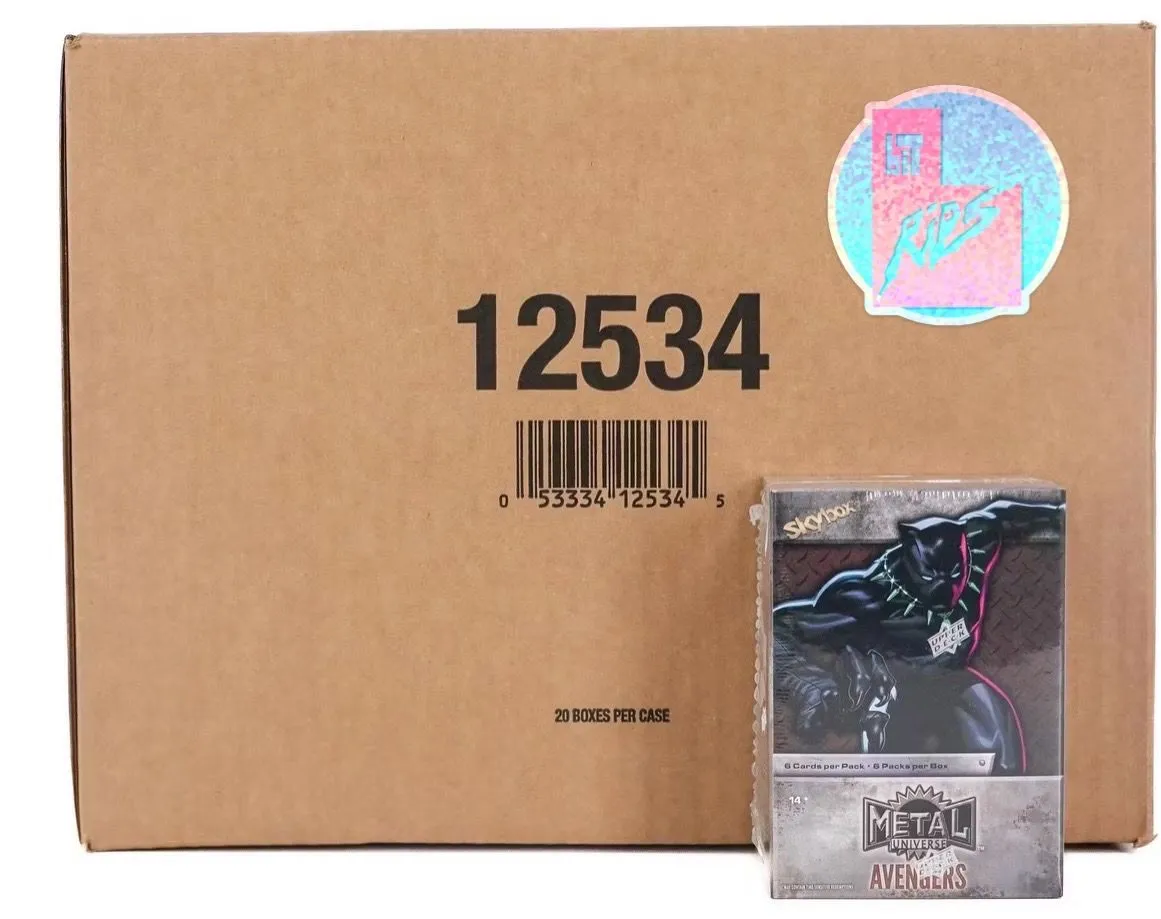 Product image for 1 - 6 box digit break - metal universe Avengers blasters