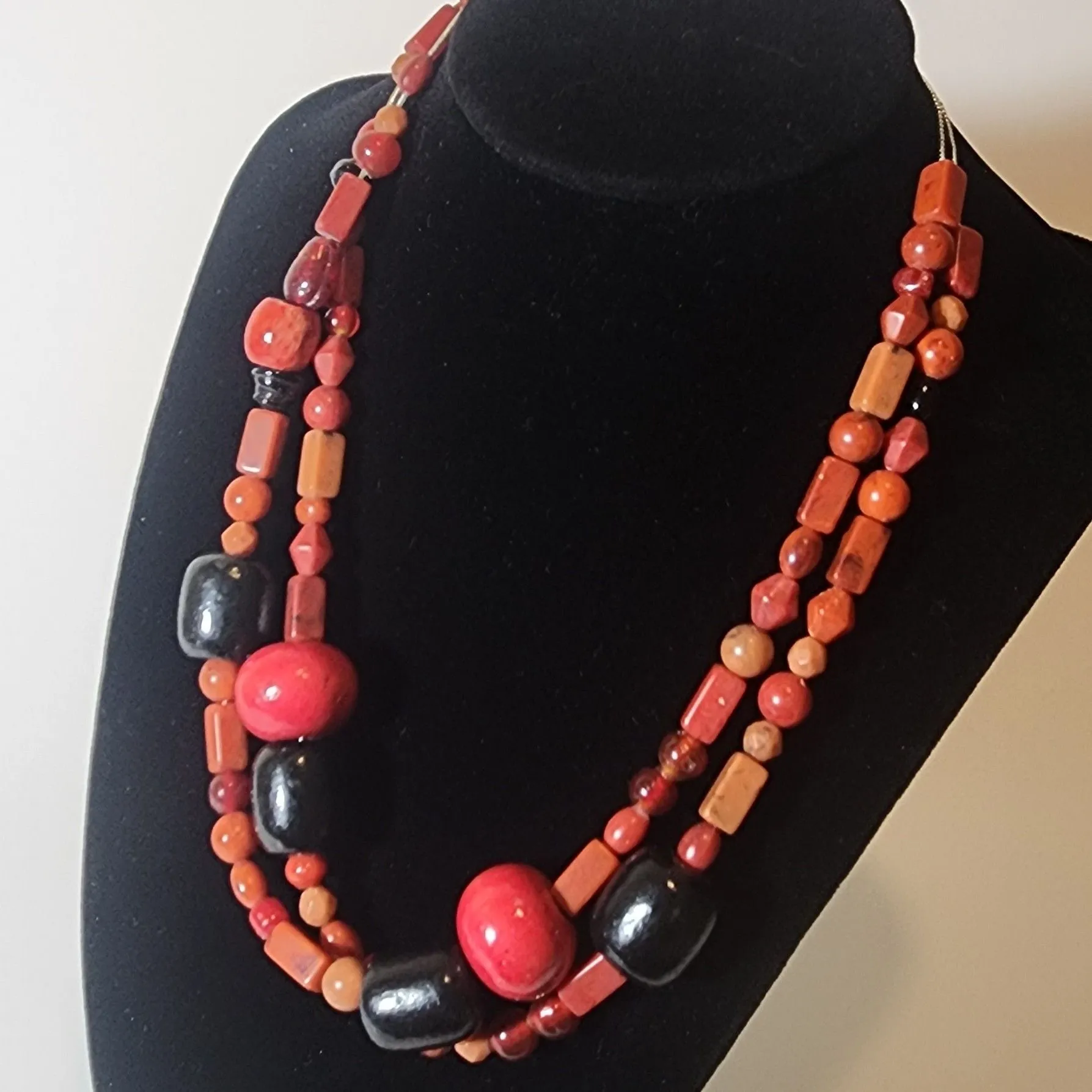Product image for Handmade barber style red brick necklace