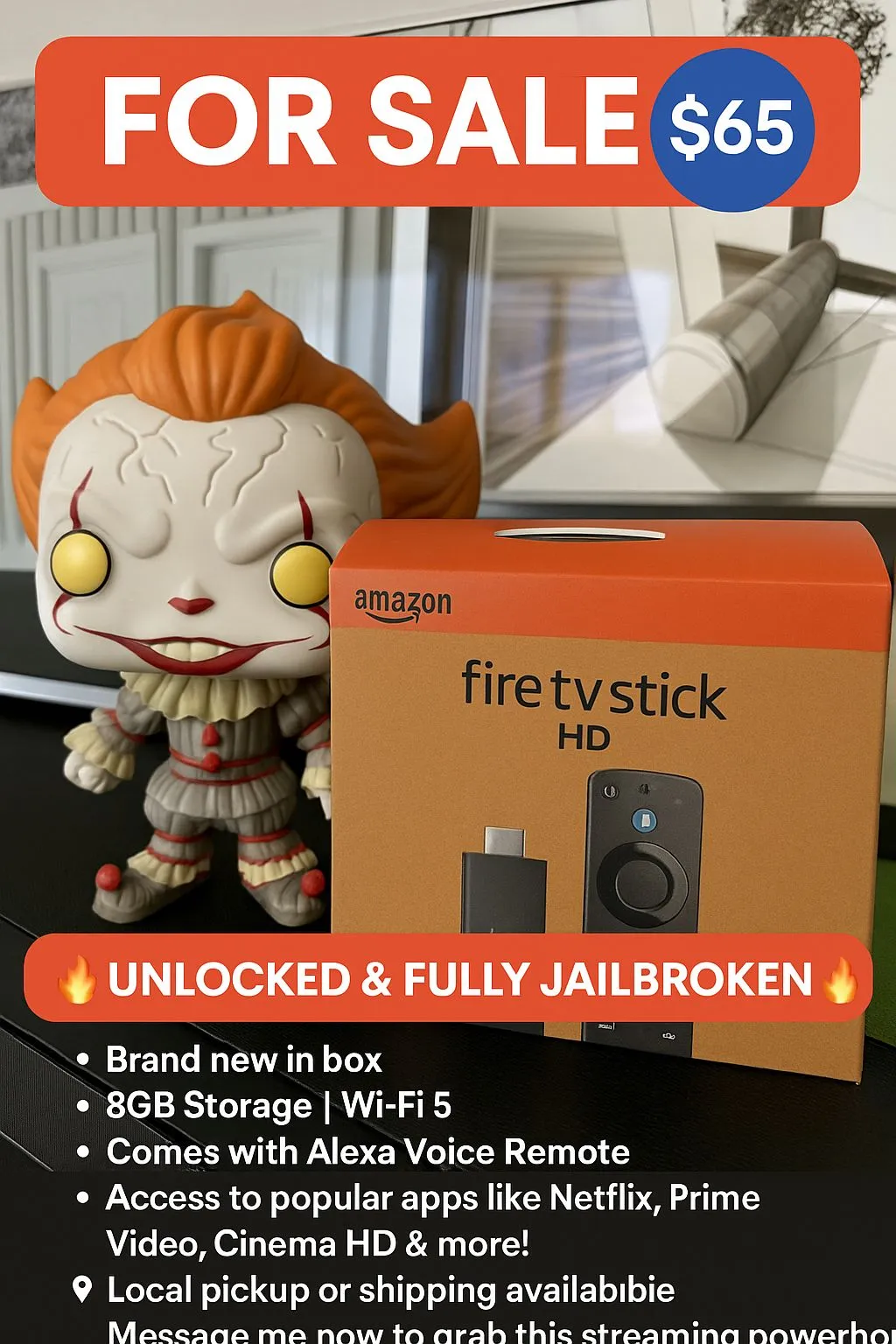 Product image for Unlock jailbroken fire stick ready to go best in town, hands-down