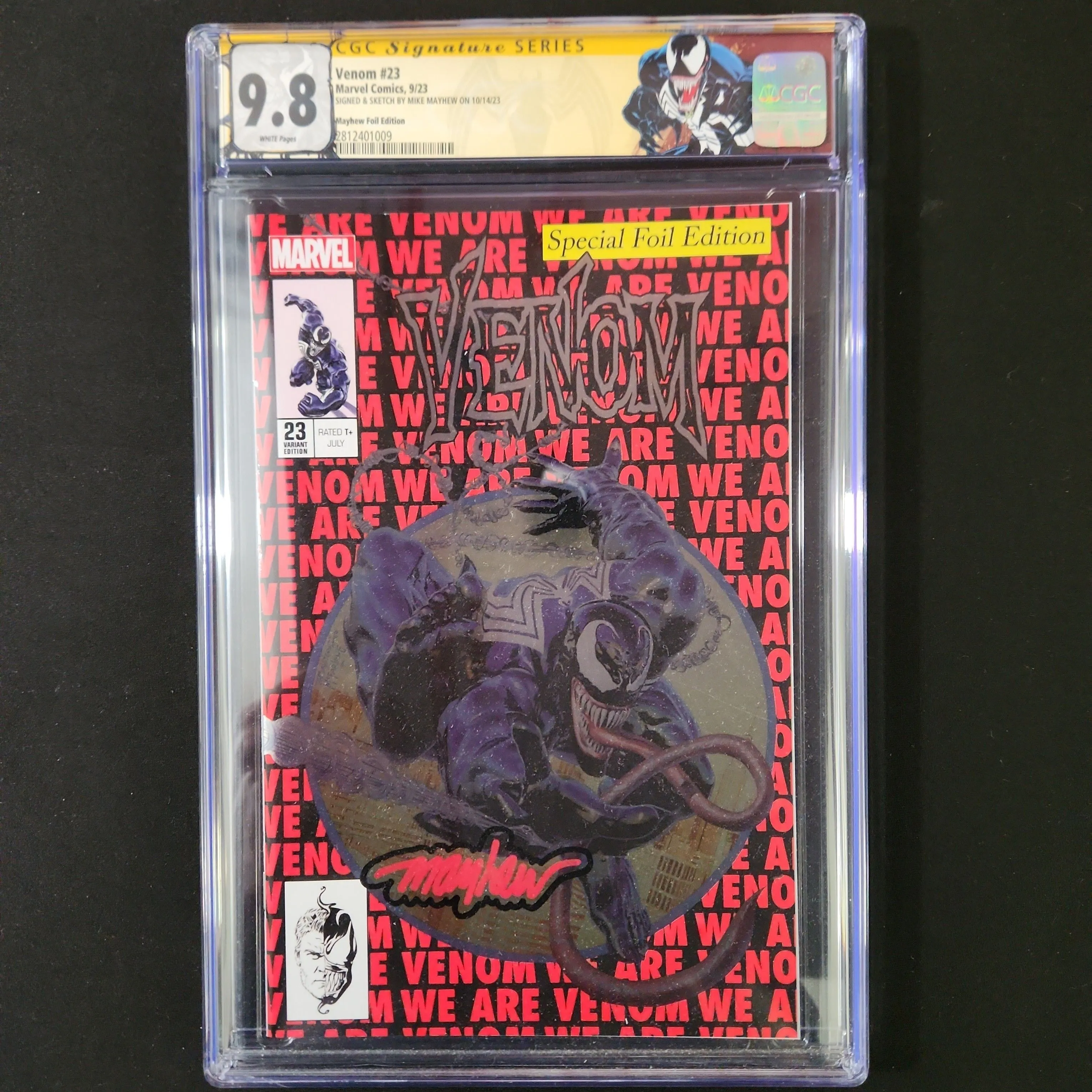 Product image for VENOM #23🔑FOIL✒️(CGC SS 9.8) SIGNED BY MIKE MAYHEW 