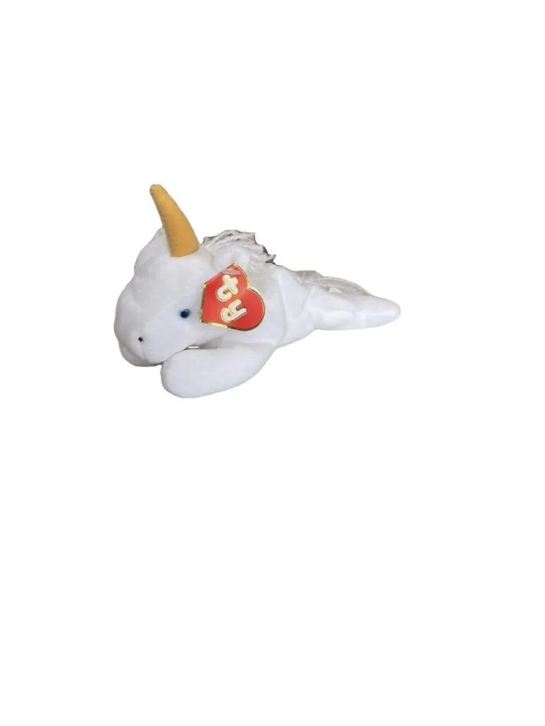 Product image for Ty Beanie Baby Mystic Unicorn Plush Toy White Gold One Original Size