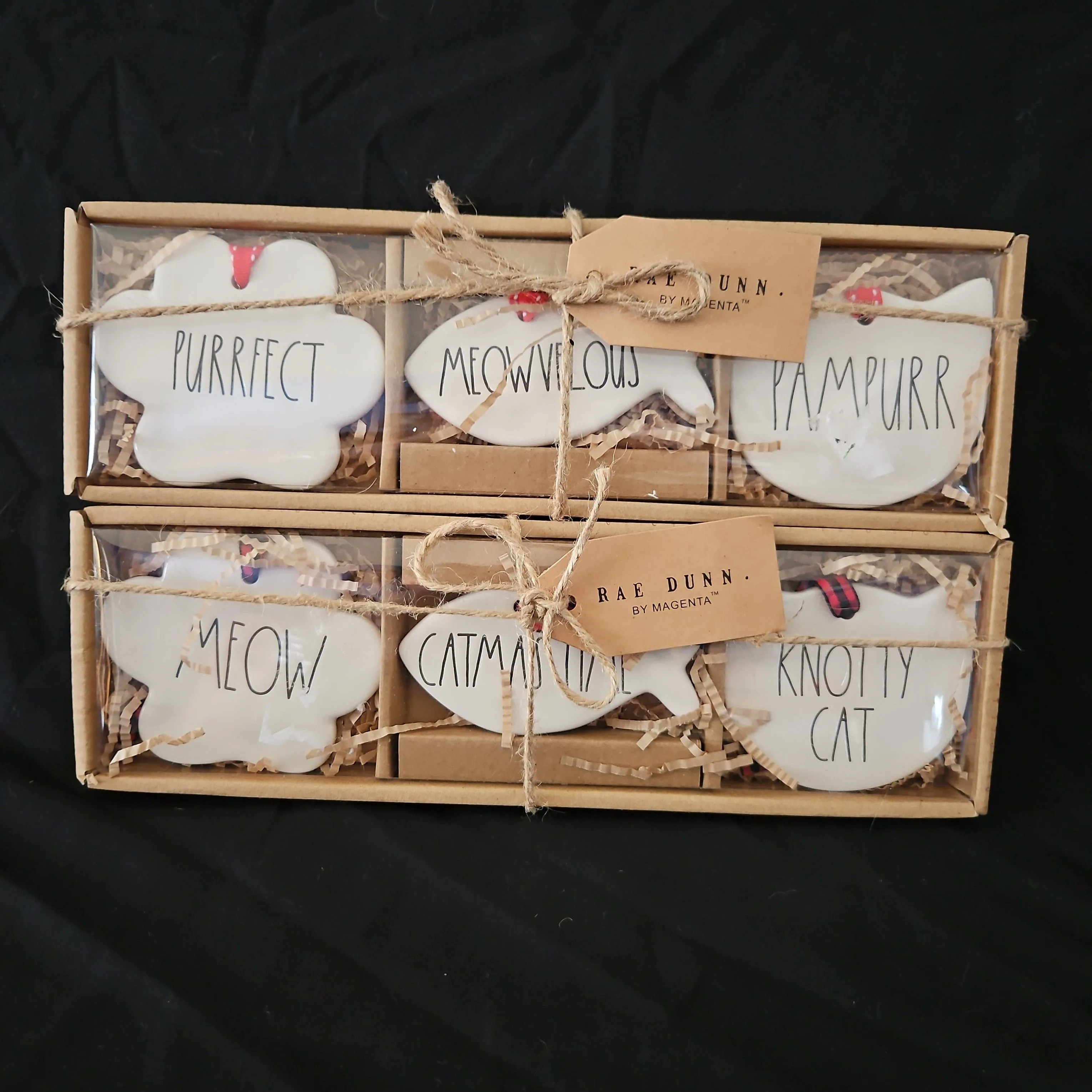 Product image for Rae Dunn by MAGENTA 2 box set kitty ornaments