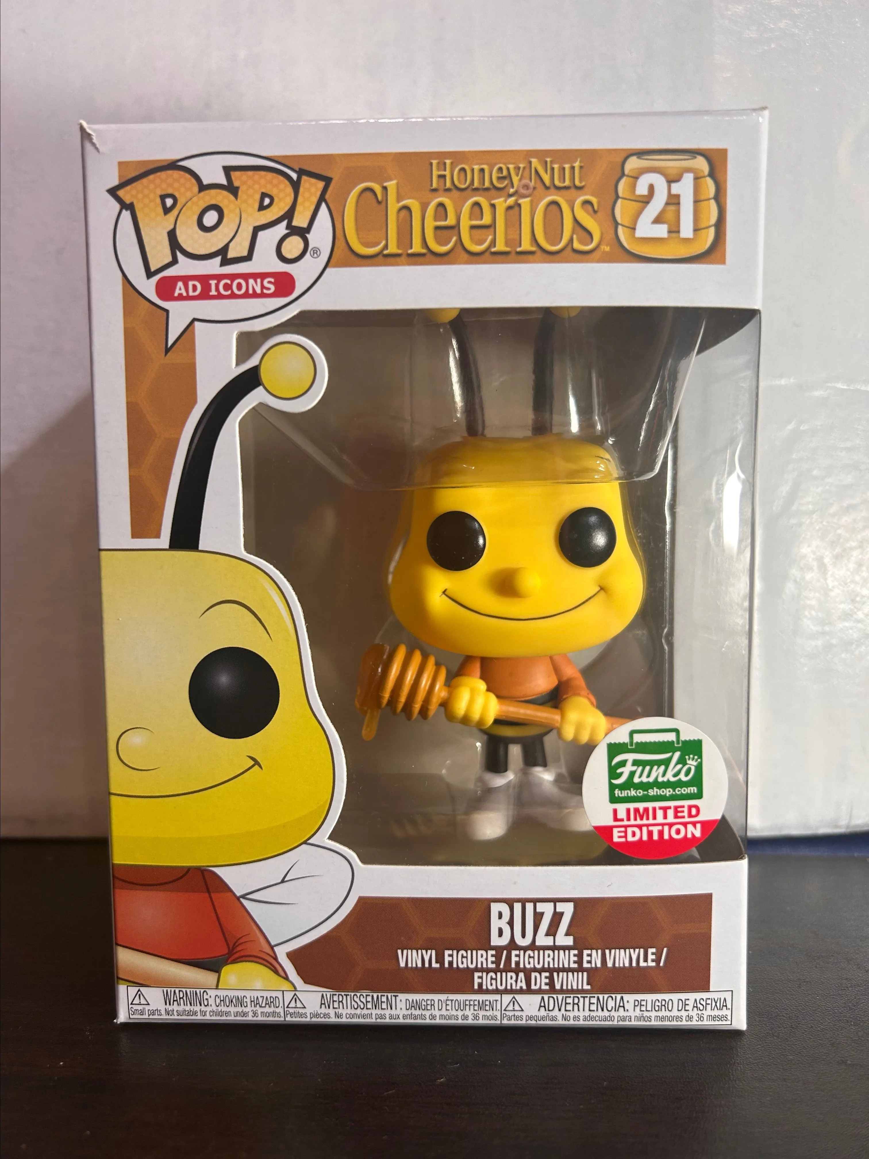 Product image for Buzz Honey Nut Cheerios Ad Icons Funko Pop 21 With Protector