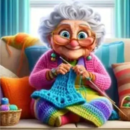Product image for #272 Granny Knitting Blankets 20cm X 20cm Diamond Painting Art Kit