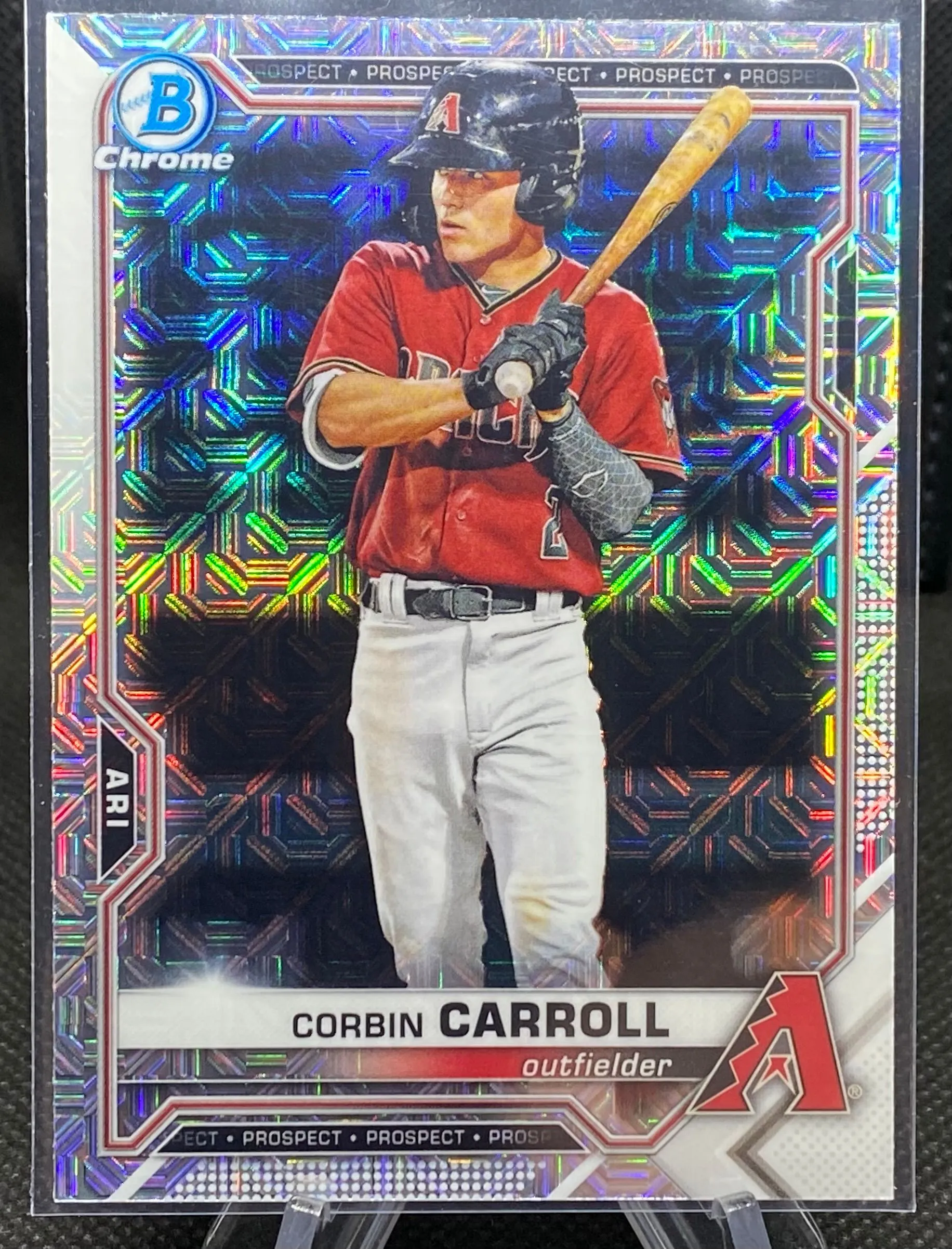 Product image for CORBIN CARROLL (PRC) ~ 2021 Bowman Chrome Prospects Mega Box Mojo Refractor #BCP-142 [Arizona Diamondbacks]