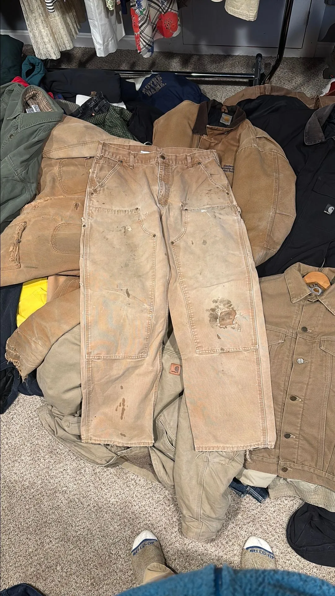 Product image for 2. Thrashed Carhartt brown doubles 36x32