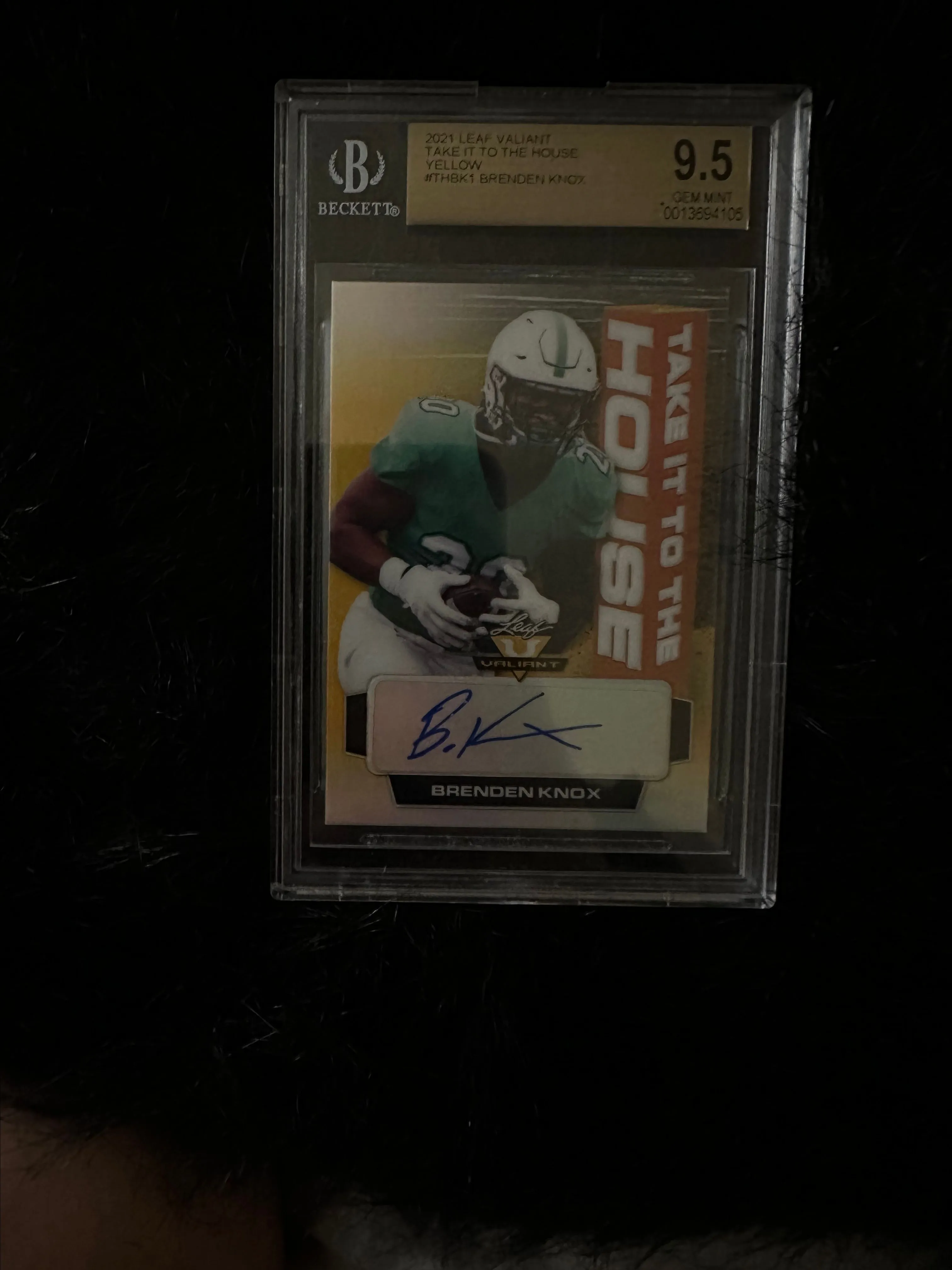 Product image for 2021 LEAF VALIANT BRENDEN KNOX ON CARD AUTO 4/10 GEM MINT 9.5
