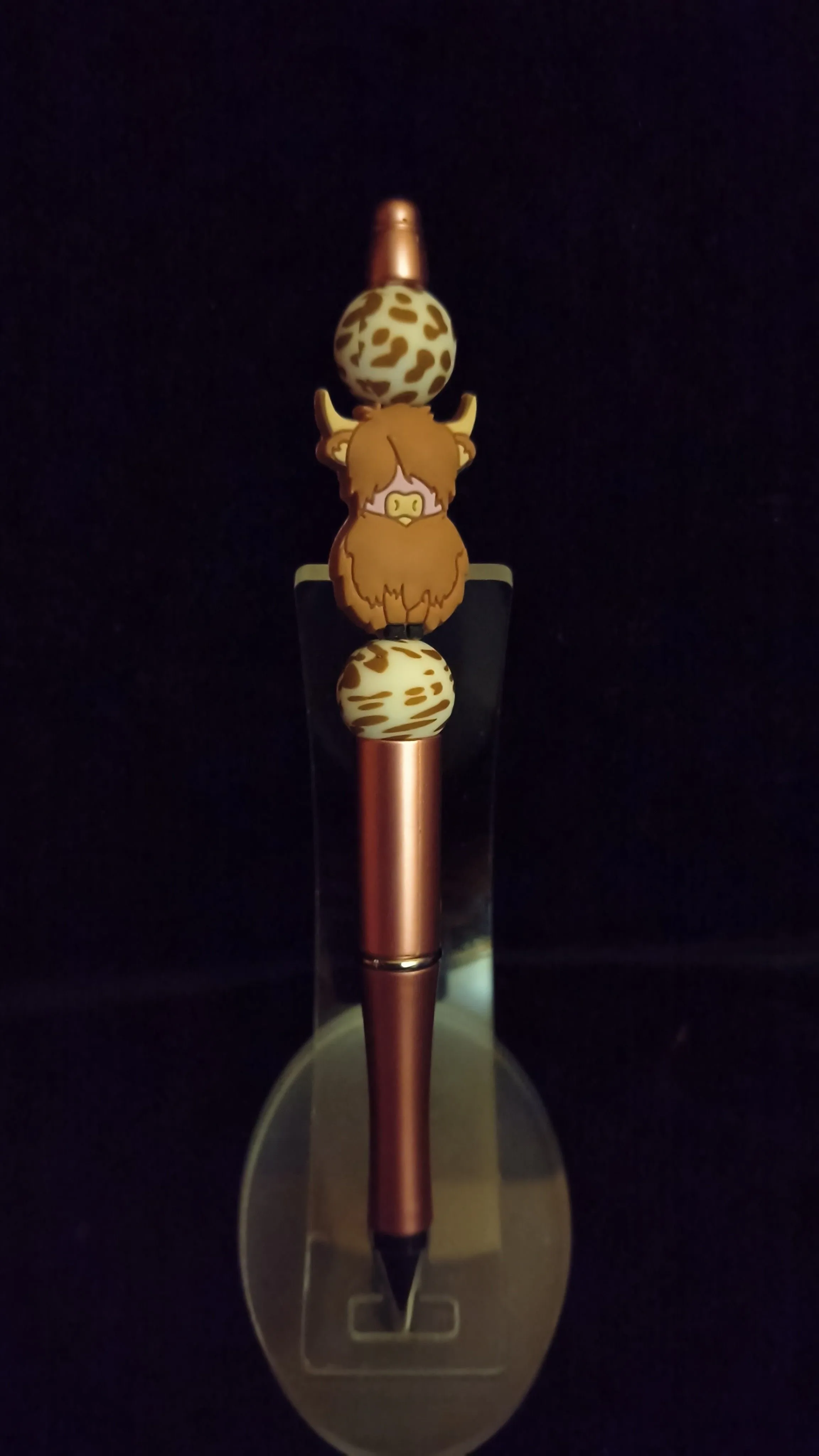 Product image for Beadable Pens - Satin Rose Gold Highland Cow #312