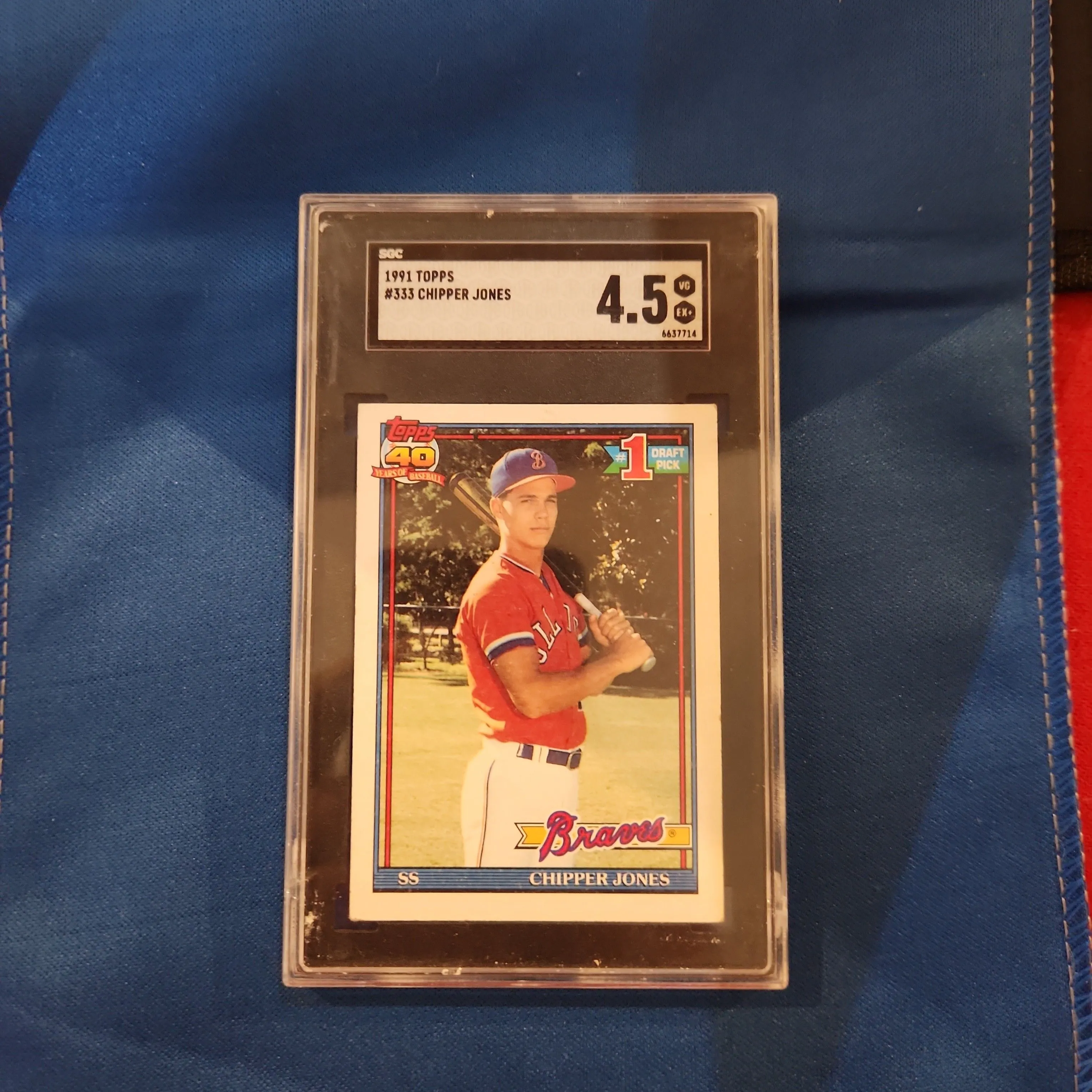 Product image for 1991 Topps Chipper Jones SGC  4.5
