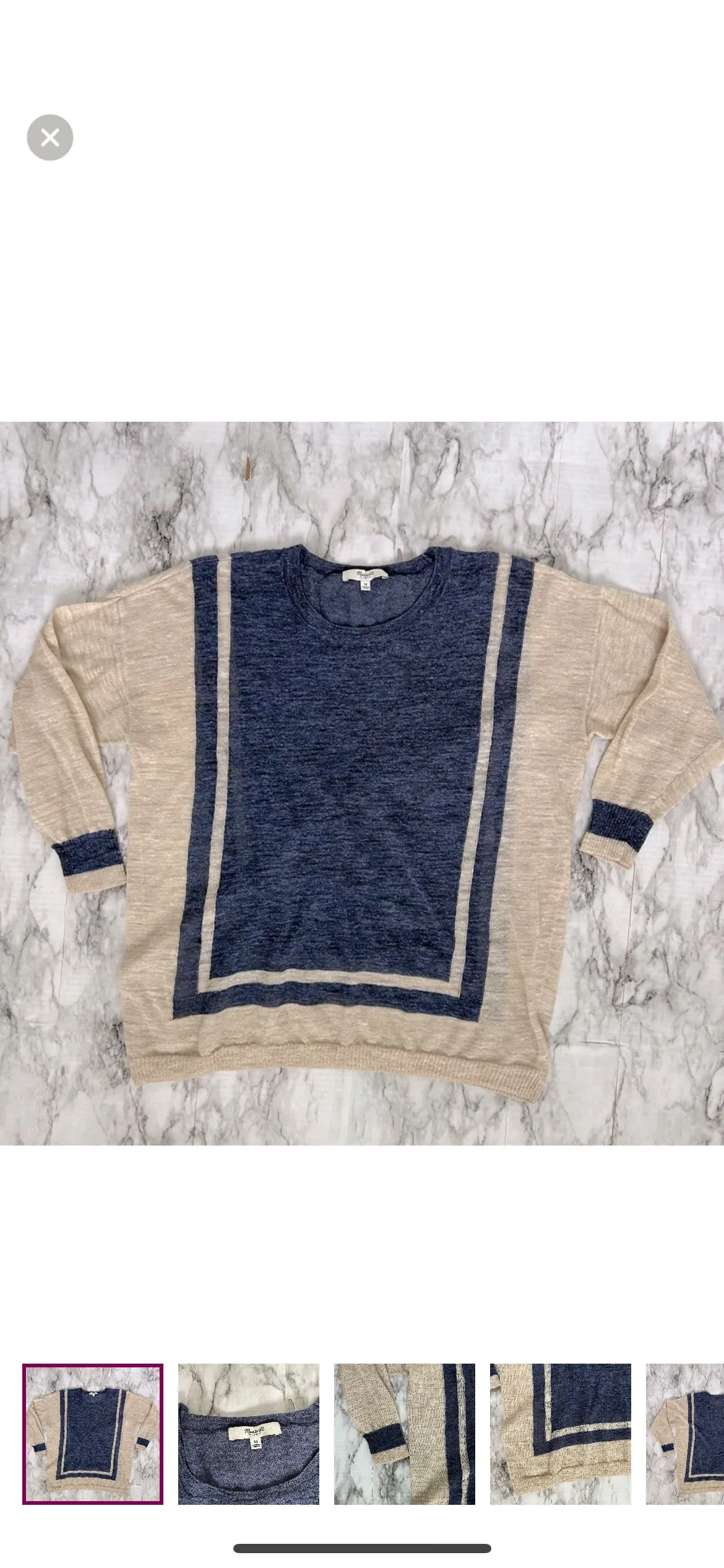 Product image for Madewell women’s size medium Lightweight Pullover Sandbar Linen Blend