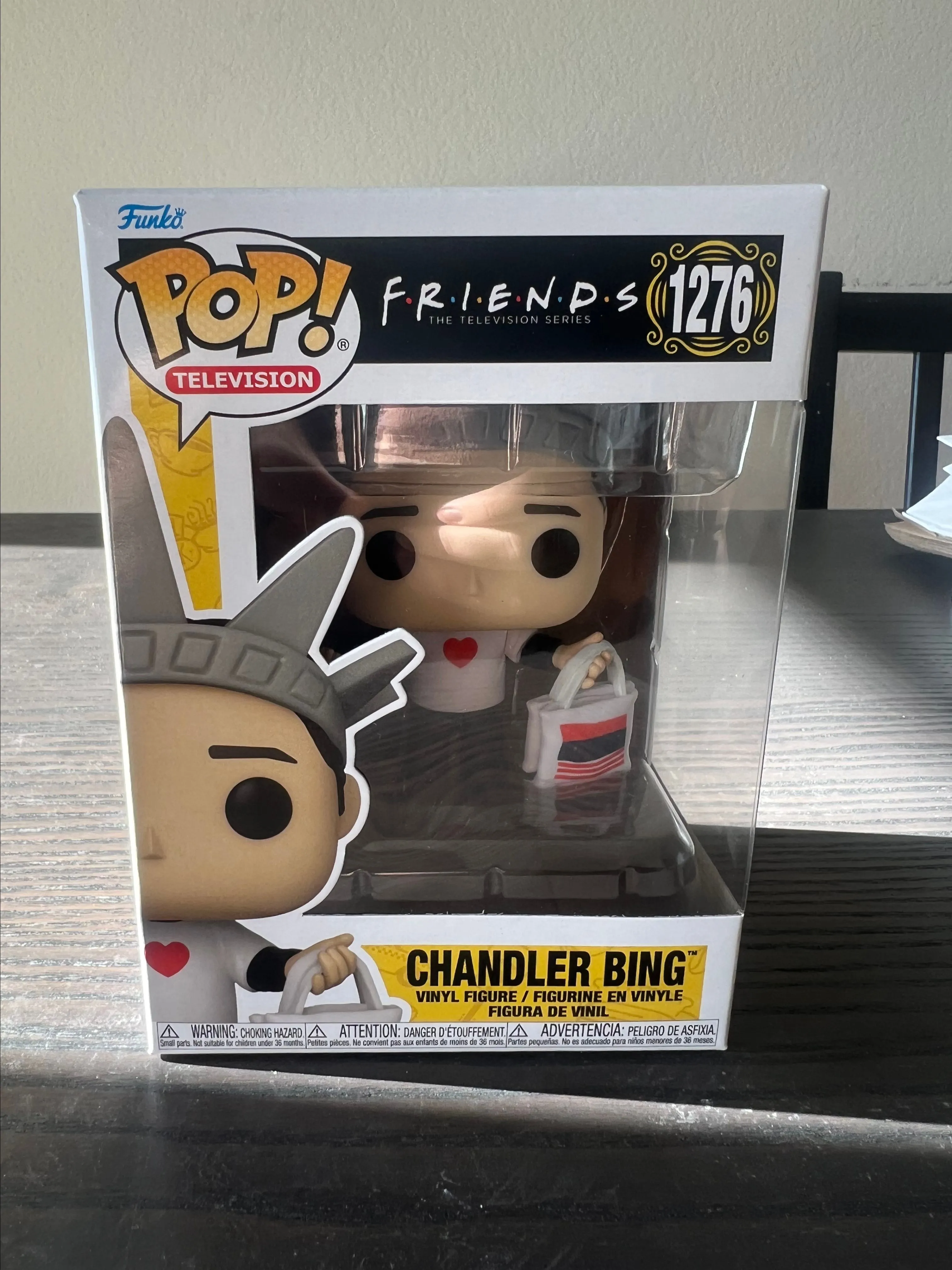 Product image for Chandler Bing Friend Funko Pop #1276 Matthew Perry Television TV Statue Liberty New York NYC Matt