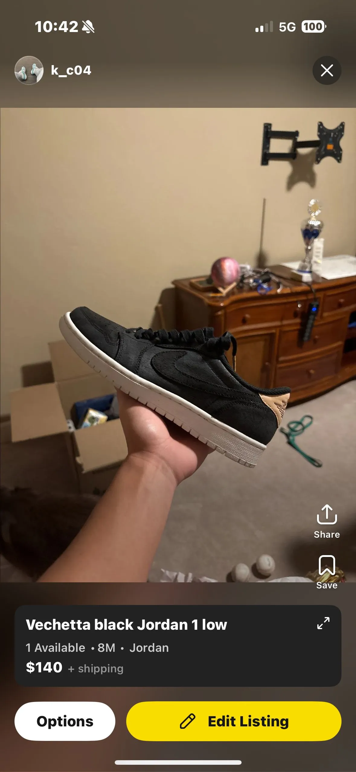Product image for Jordan 1 low vechetta black