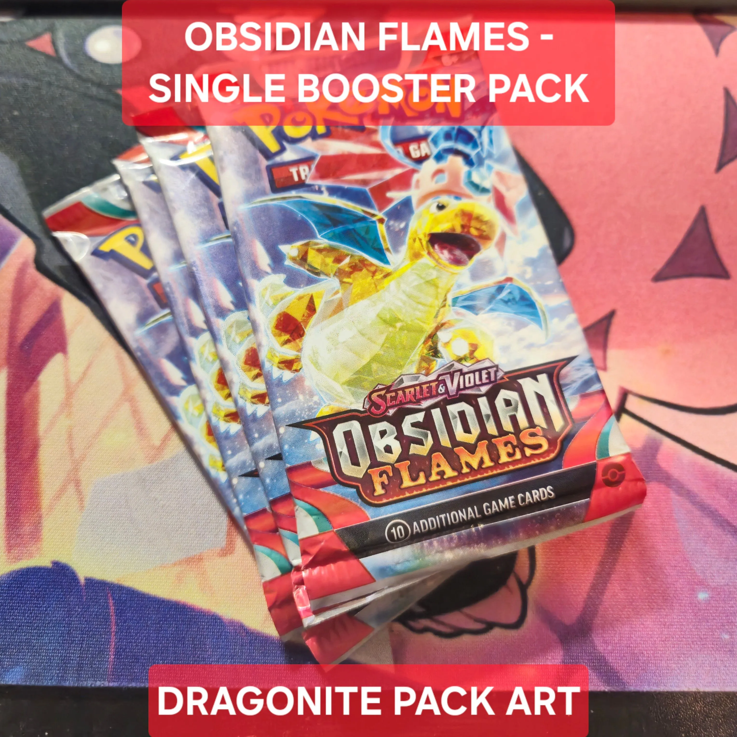 Product image for POKÉMON TCG - SCARLET & VIOLET - OBSIDIAN FLAMES - BOOSTER PACK (DRAGONITE) - ONE (1) PACK