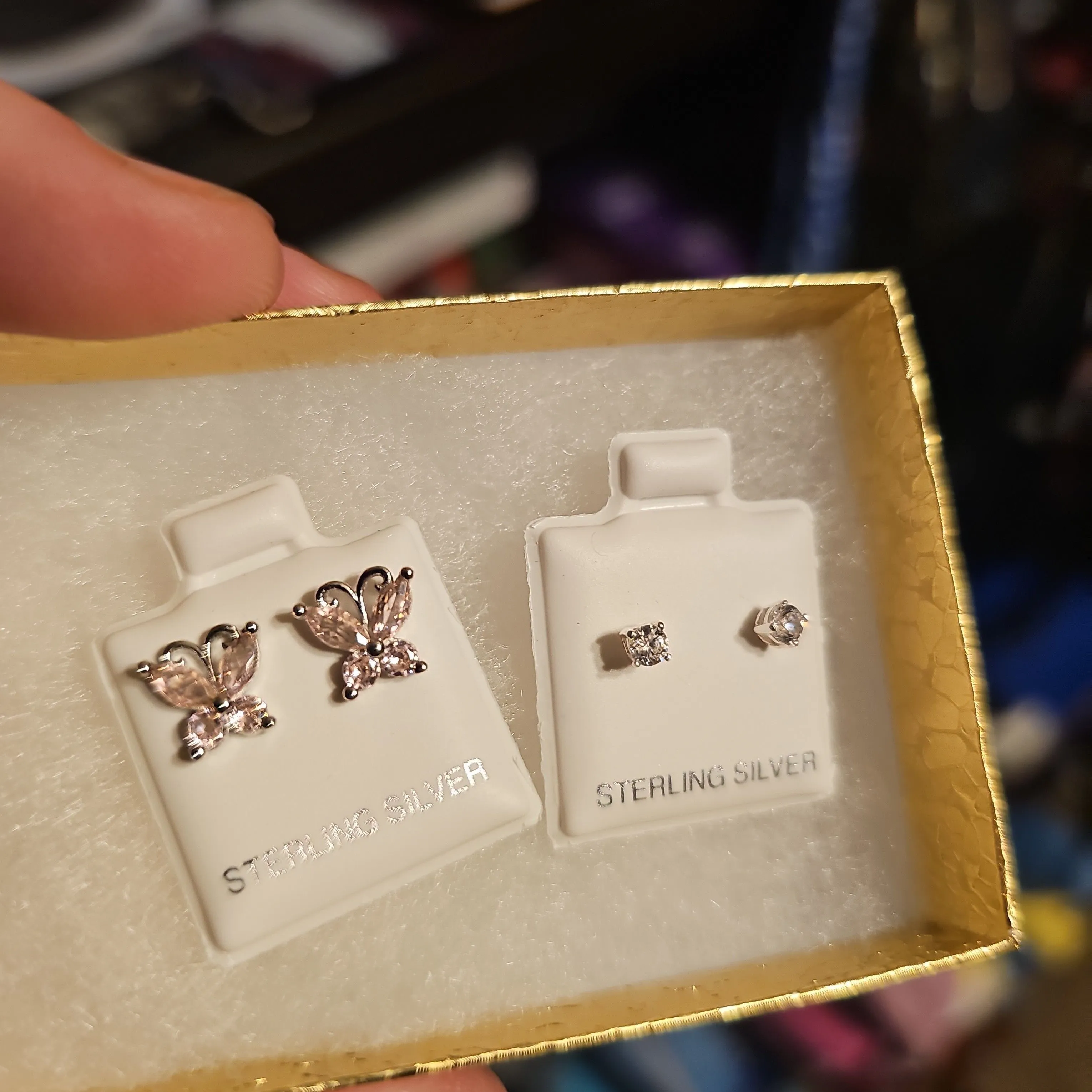 Product image for 925 silver 2 set of earrings 
