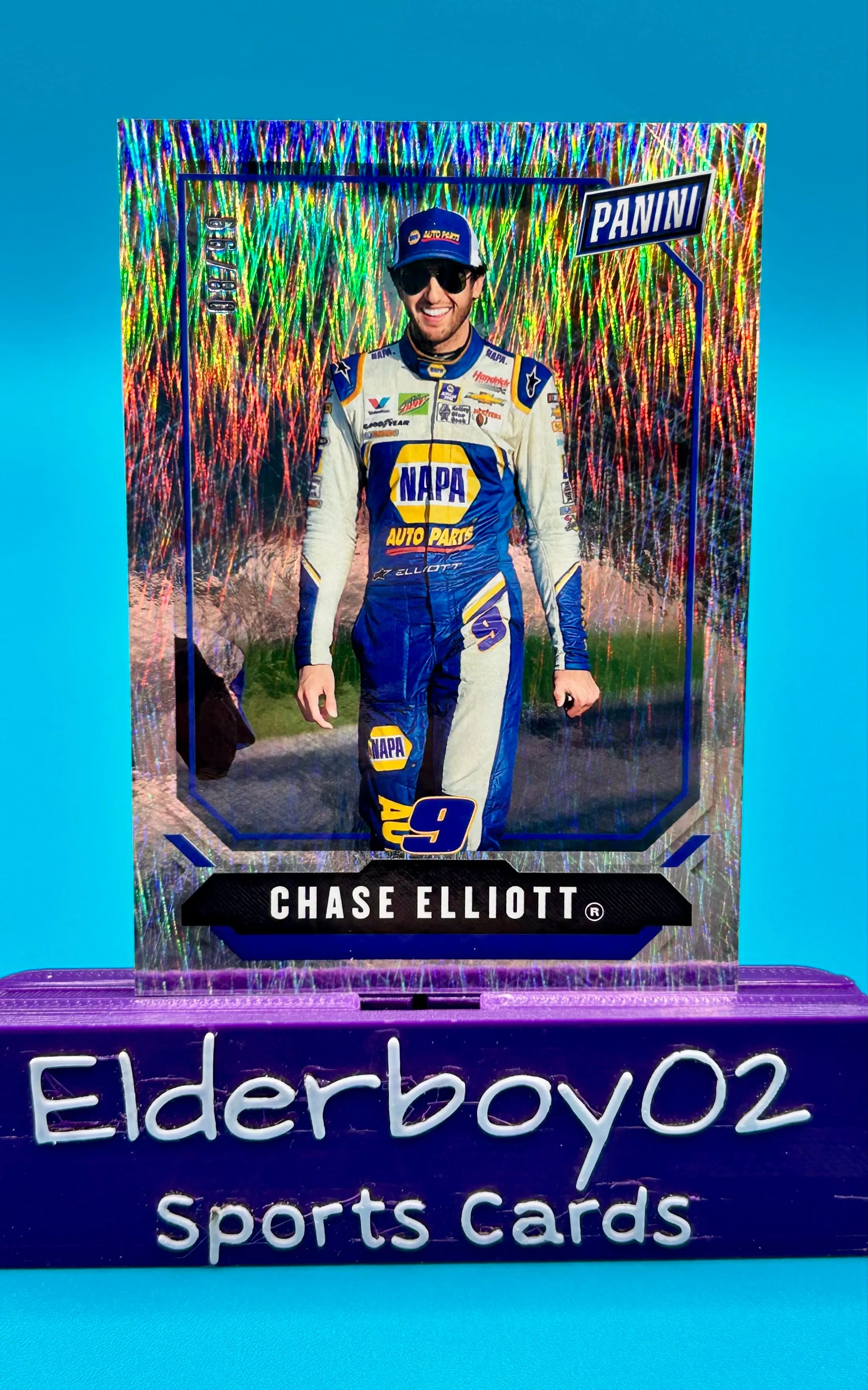 Product image for Chase Elliott 8/99 Exclusive Magnetic Fur 2018 Panini The National Racing Nascar