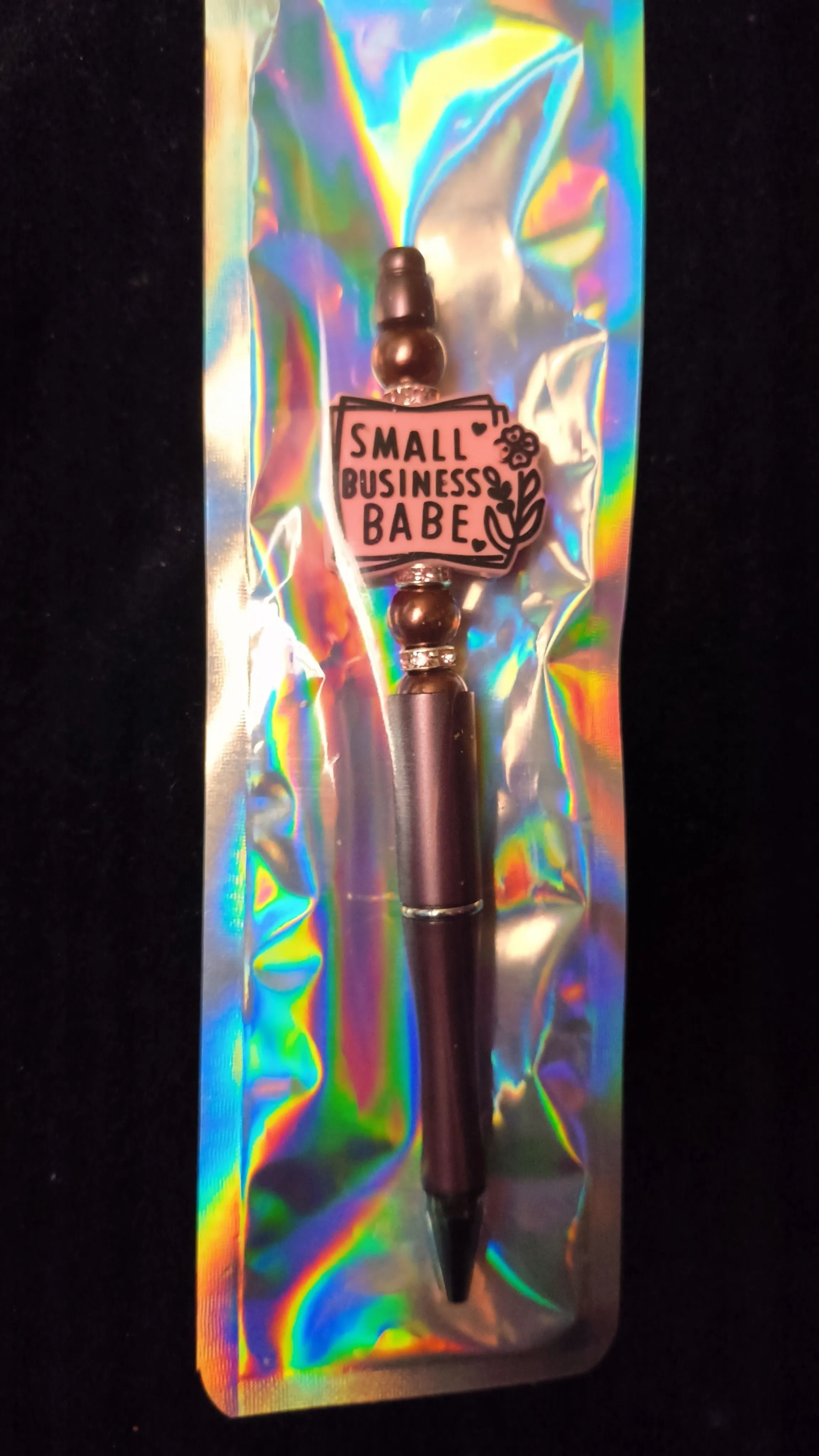 Product image for Beadable Pens - Satin Purple "Small Business Babe" #206