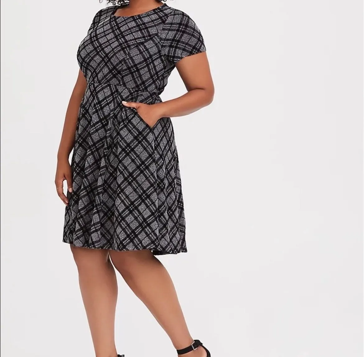 torrid grey dress Plus Size - Tiered Waffle Knit Mini Dress