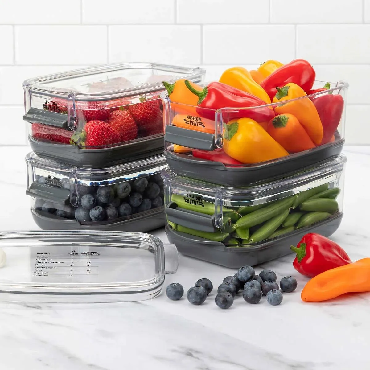 Product image for ProKeeper+ Clear Plastic Dishwasher Safe Fruit Food Storage Container (4 Count) - OPEN Box