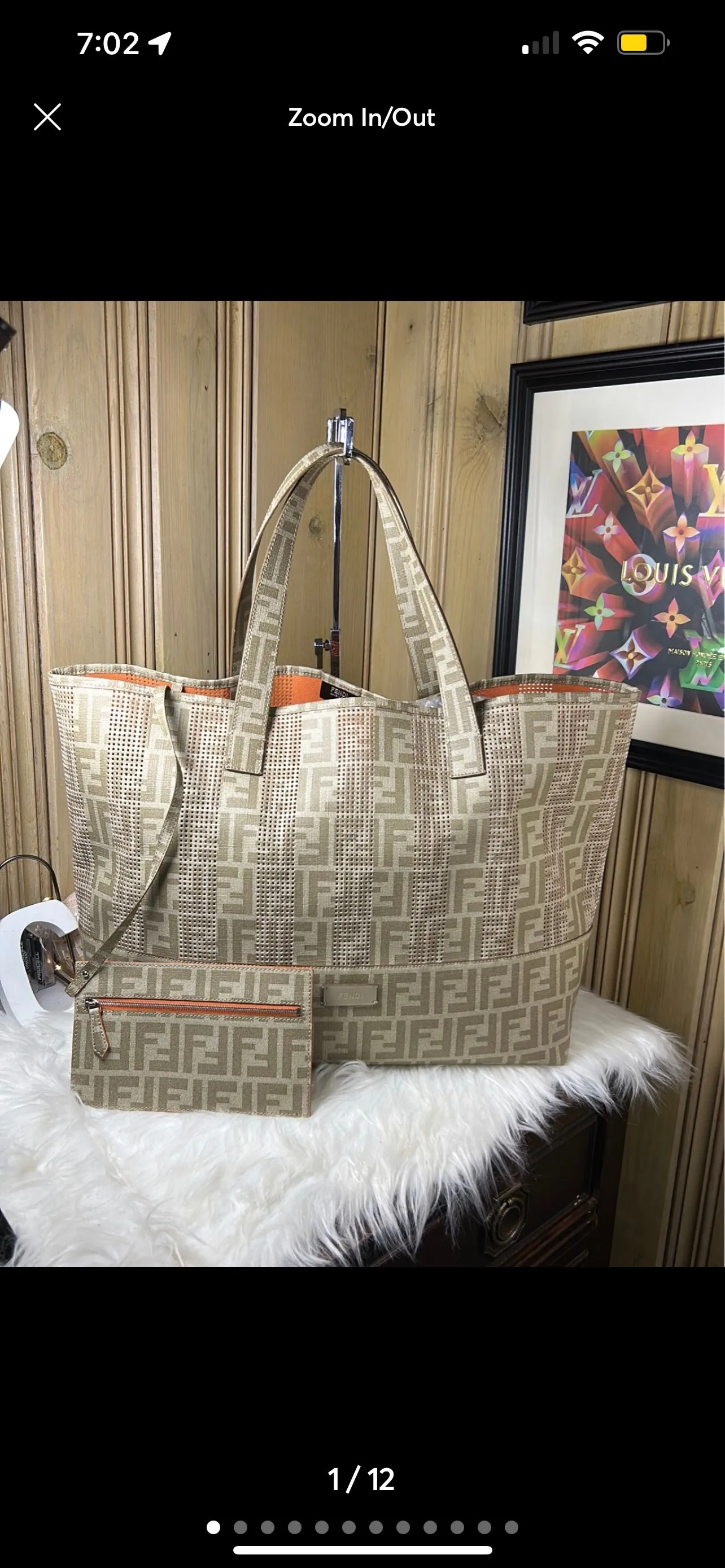Product image for Fendi Zucca Perforated Shopper Tote