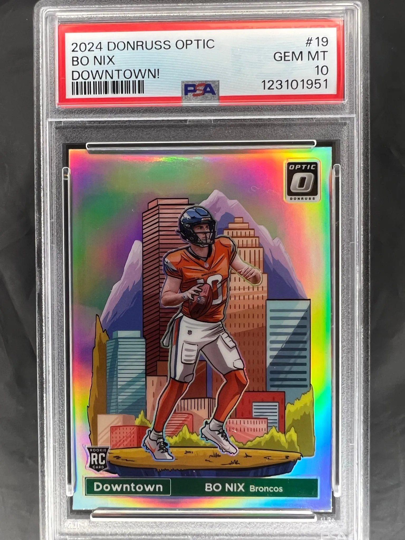 bo nix graded rookie card Graded 2024 Panini Clearly Donruss Bo Nix #56 Rookie RC Football Card