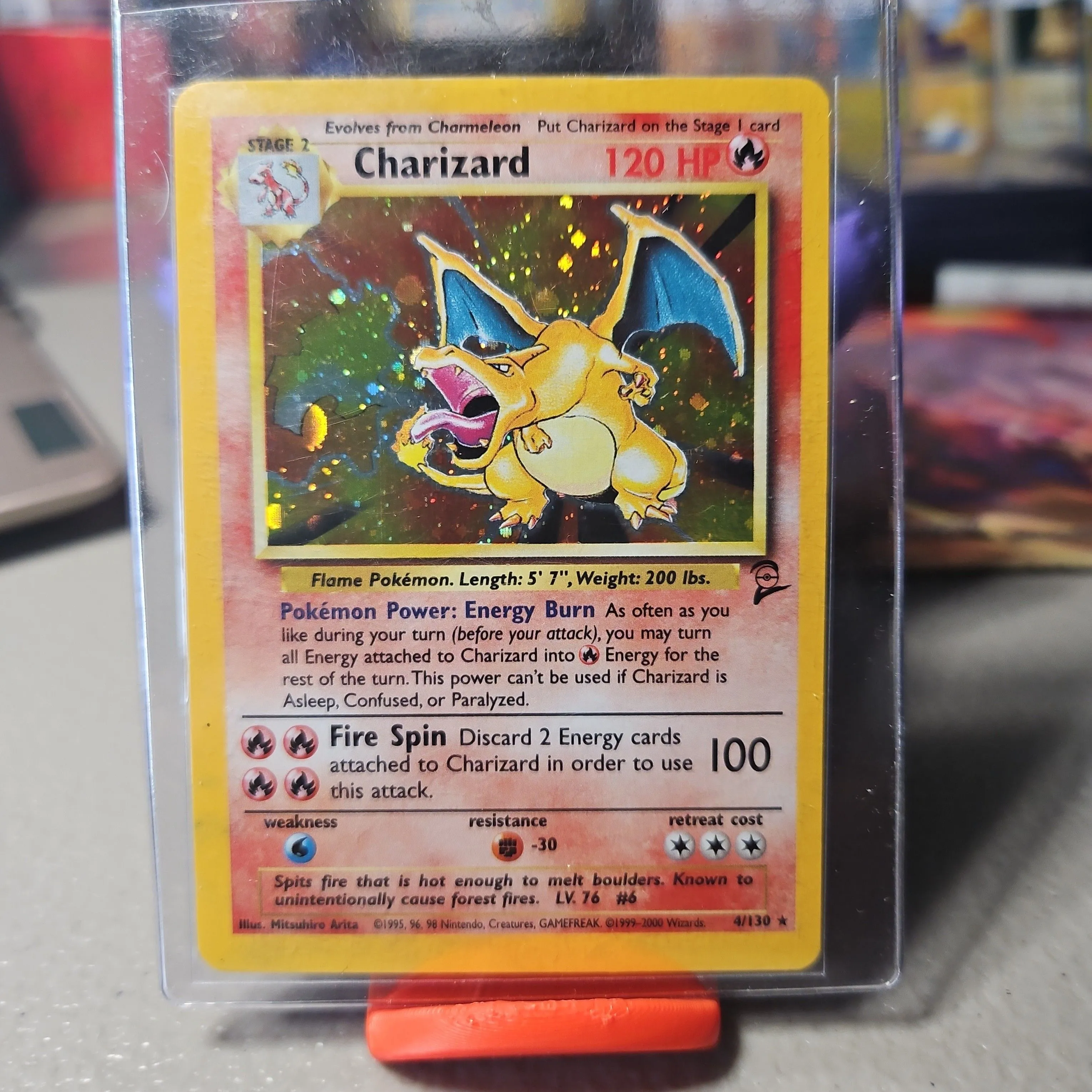 charizard pokemon card 4 130 2000 Pokemon Set 2 #4/130 Charizard Holo CGC 8 – Burbank Cards