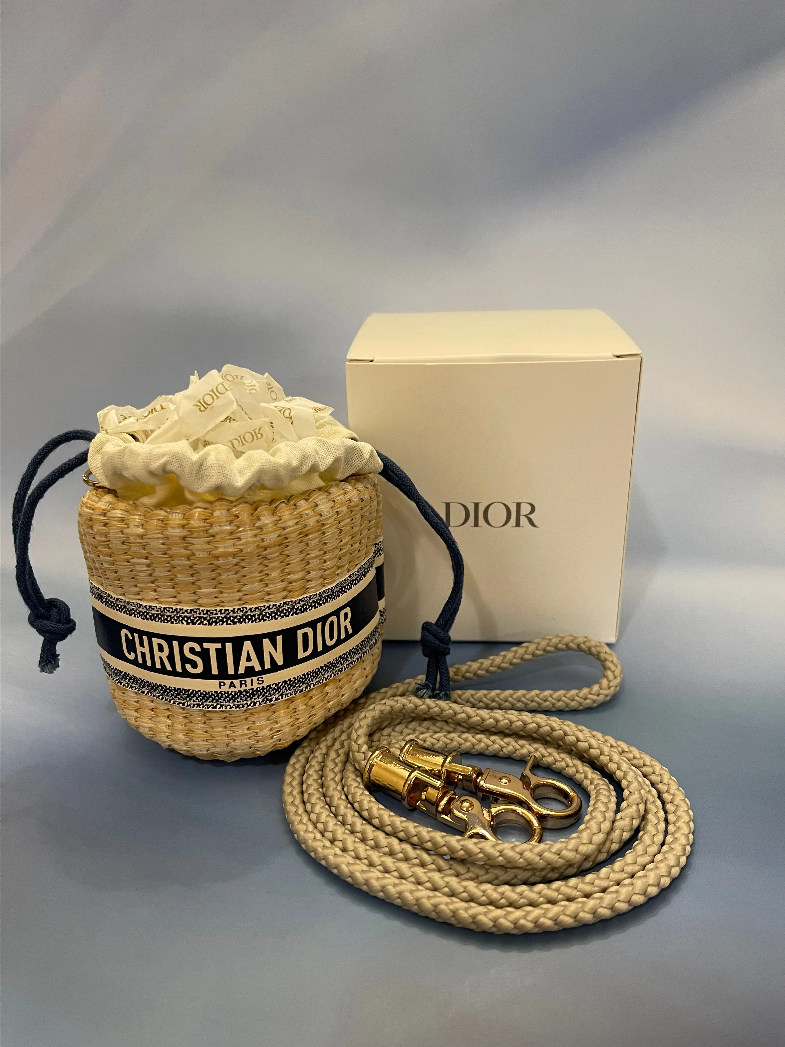 Product image for Dior Rattan Mini Bucket Crossbody *Novelty item