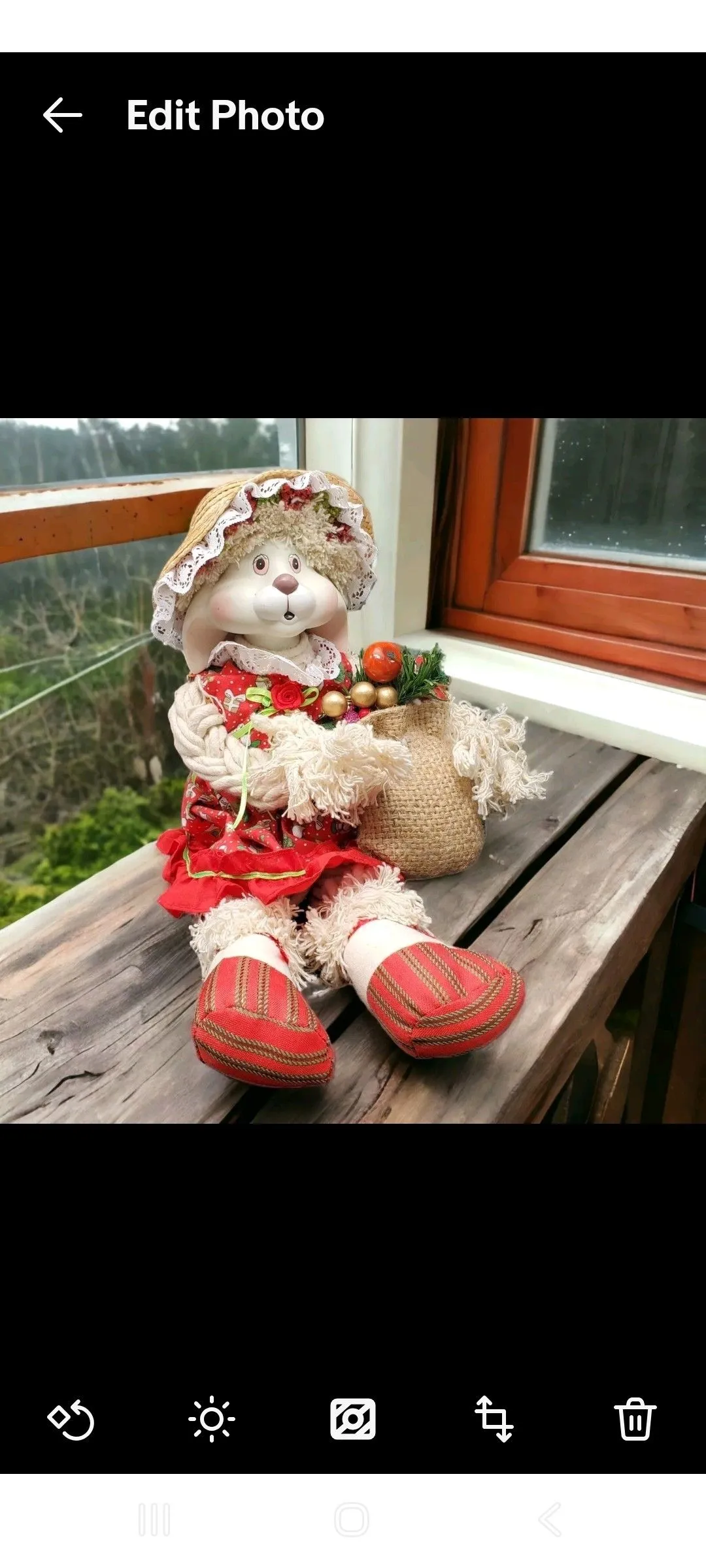 Product image for House of Lloyd Christmas Around the World Flossie Rabbit Mop Doll Porcelain Face
