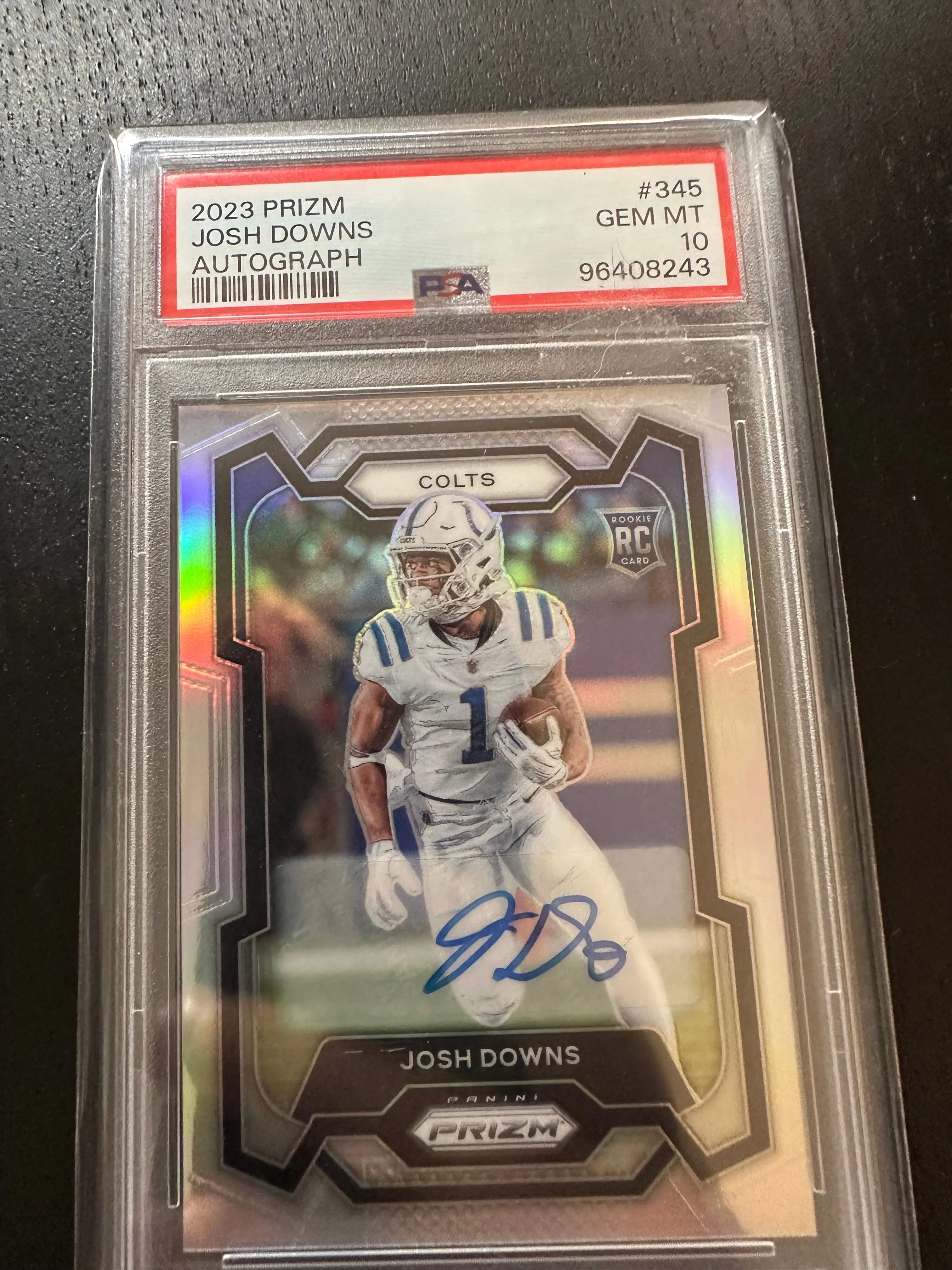 Product image for Josh Downs Silver Prizm Rookie Auto PSA 10