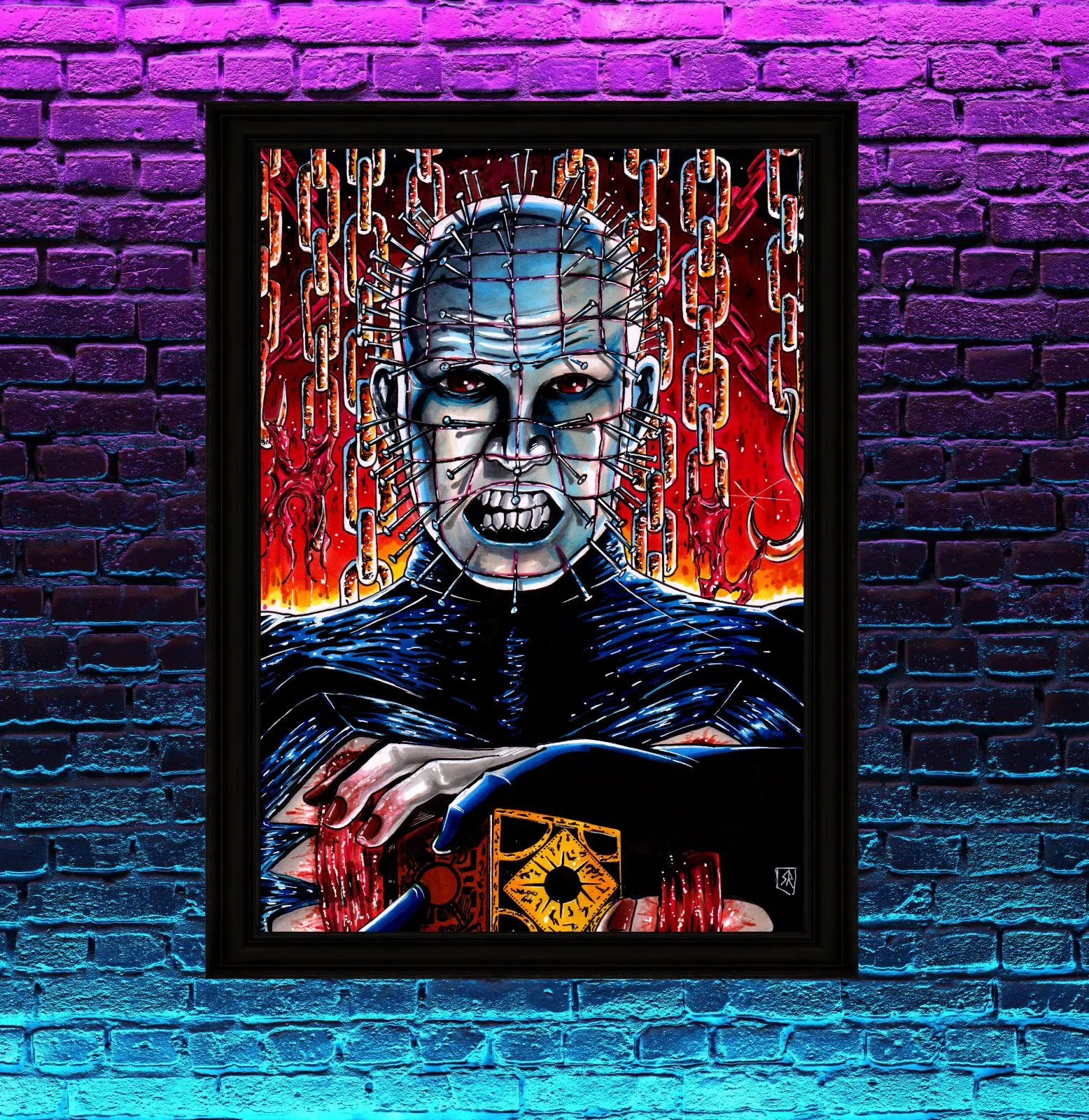 Product image for Pinhead A4 Poster - Art by Sam Rogers - Limited Edition Horror Print - Hellraiser 