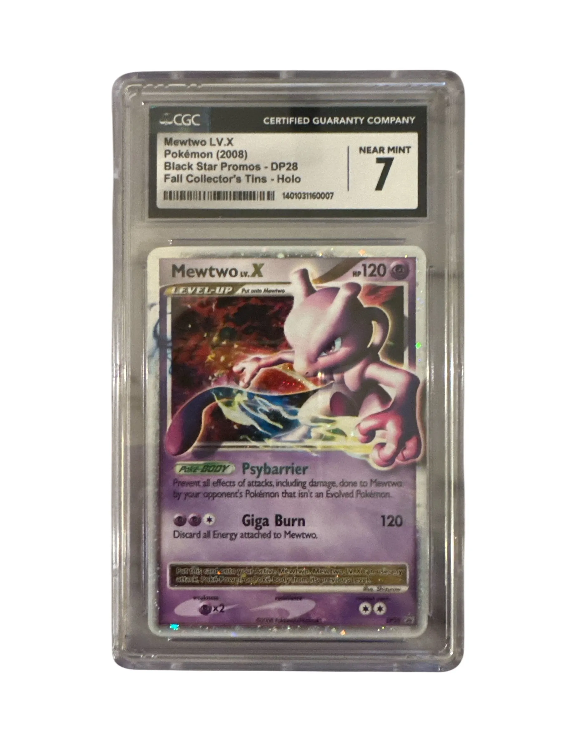 Product image for Pokémon English Mewtwo lv. X Holo 2008 Fall Collectors Tin Black Star Promo DP28 CGC 7